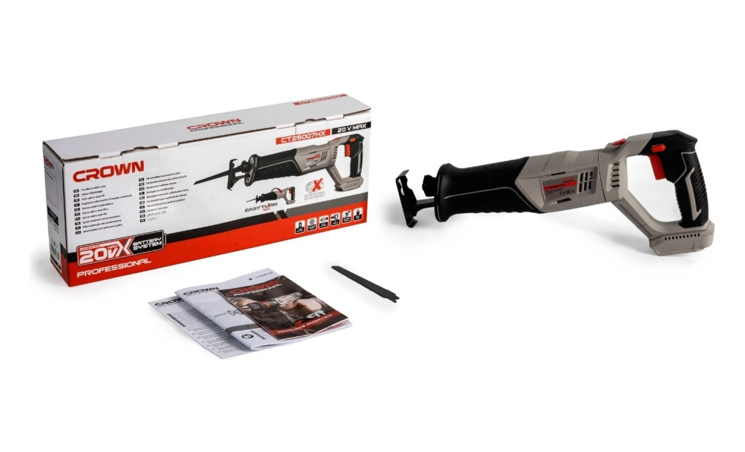 Crown Akülü Tilki Kuyruğu 20 V - Solo Ct25007Hx - Bakır Sargılı Şarjlı Profesyonel Tilki Kuyruğu Testere - Görsel 2