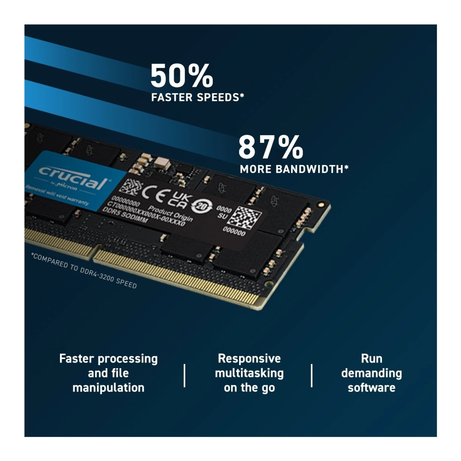 Crucial 8Gb Ddr5 4800 Sodımm Cl40 (16Gbit) Ct8G48C40S5 Notebook Ram Bellek - Görsel 3