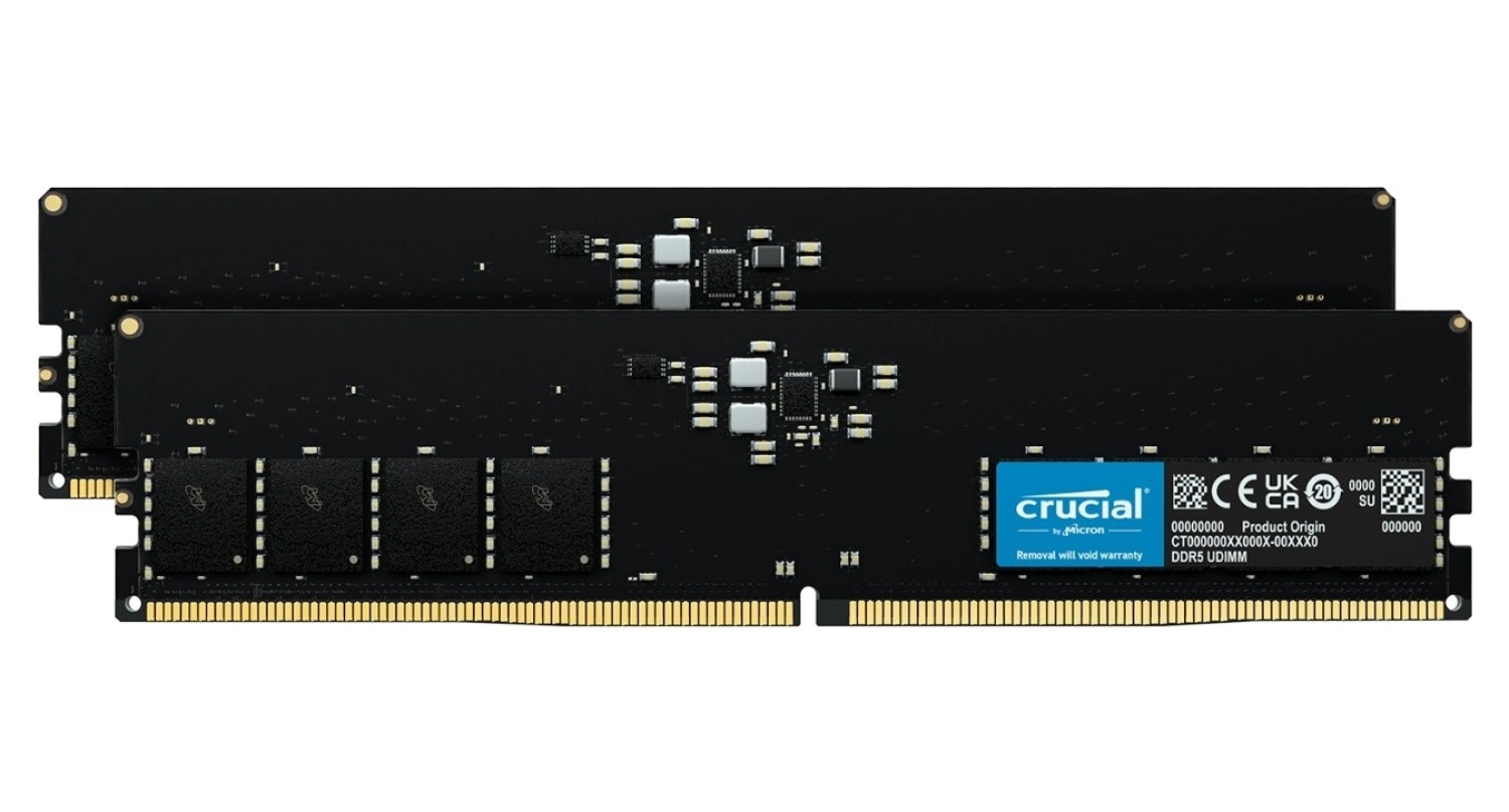Crucial Ct2K16G48C40U5 - 32Gb Kit (2X16Gb) Ddr5-4800 Udımm Pc Ram Bellek Cl40 ürün görseli