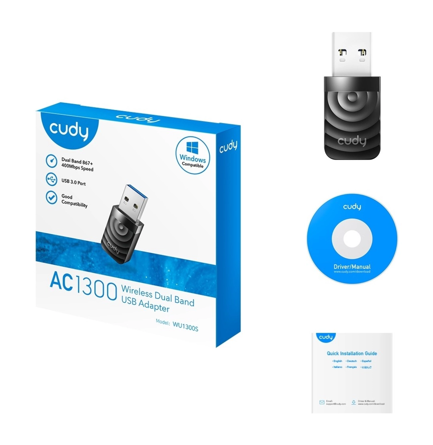 Cudy Wu1300S 5 Ghz 867 Mbps, 2.4 Ghz 400 Mbps Wi-Fi Usb 3.0 Mini Adaptör (Ac1300 Serisi) - Görsel 4