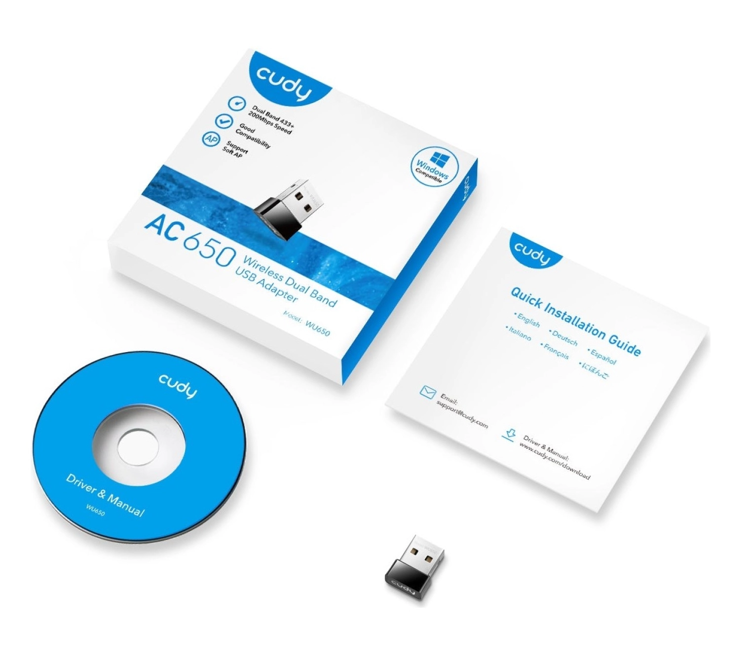 Cudy Wu650 5Ghz 433Mbps, 2.4Ghz 200Mbps Wi-Fi Mini Usb Adaptör(Ac1200 Serisi) - Görsel 4