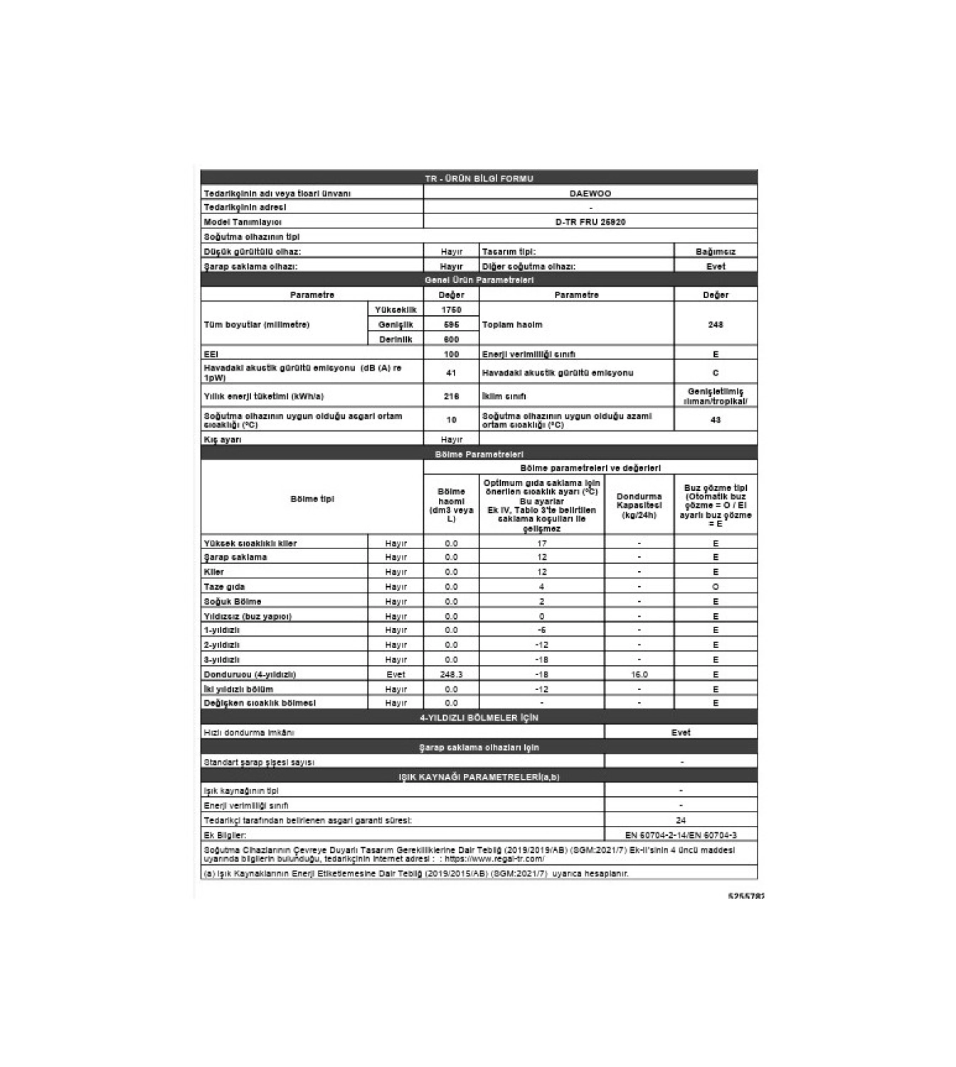 Daewoo D-Tr Fru 25920 Derin Dondurucu - Görsel 4
