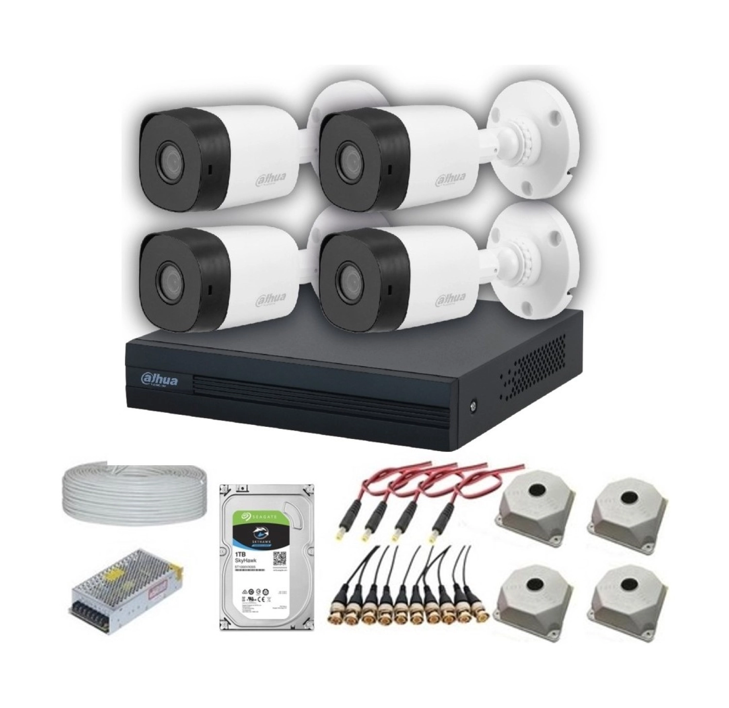 Dahua 4 Kameralı 20 Metre Gece Görüşlü Güvenlik Kamera Seti ürün görseli