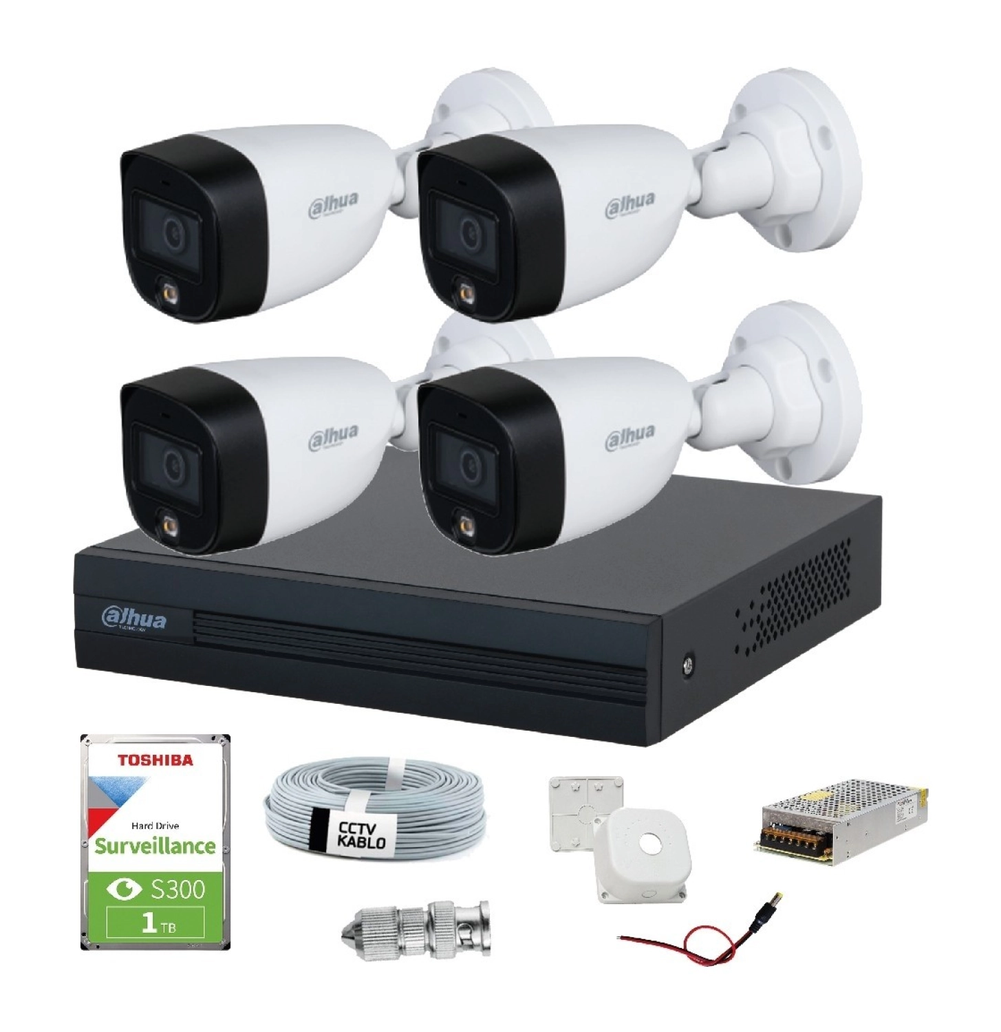 Dahua 4 Kameralı Renkli Gece Görüşlü Full Hd Güvenlik Kamera Seti ürün görseli