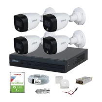 Dahua 4 Kameralı Renkli Gece Görüşlü Full Hd Güvenlik Kamera Seti