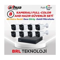 Dahua 8 Kameralı 40 Metre Renkli Gece Görüşlü Fullhd Dahili Mikrofonlu Kamera Seti