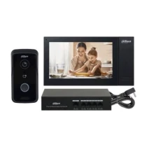 Dahua Ktp02 Kablolu (Cat6) 7 Tft Ekran Ve Kapı Paneli + 4 Port Switch Siyah Ip Villa Interkom Set