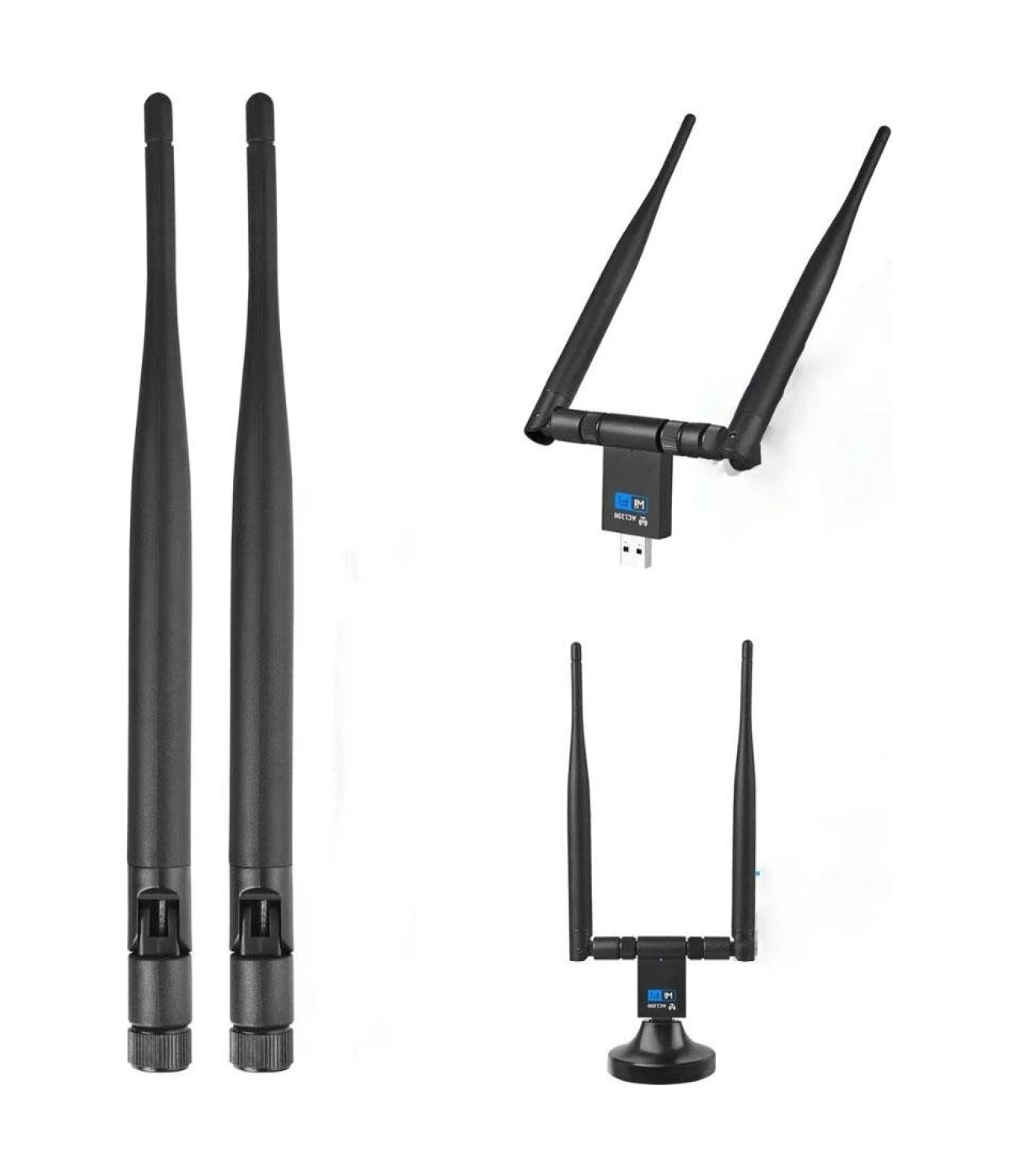 Dailytech Wifi Adaptör Kablosuz Çift Antenli 1200Mbps Usb 3.0 5G 2.4 Ghz ürün görseli