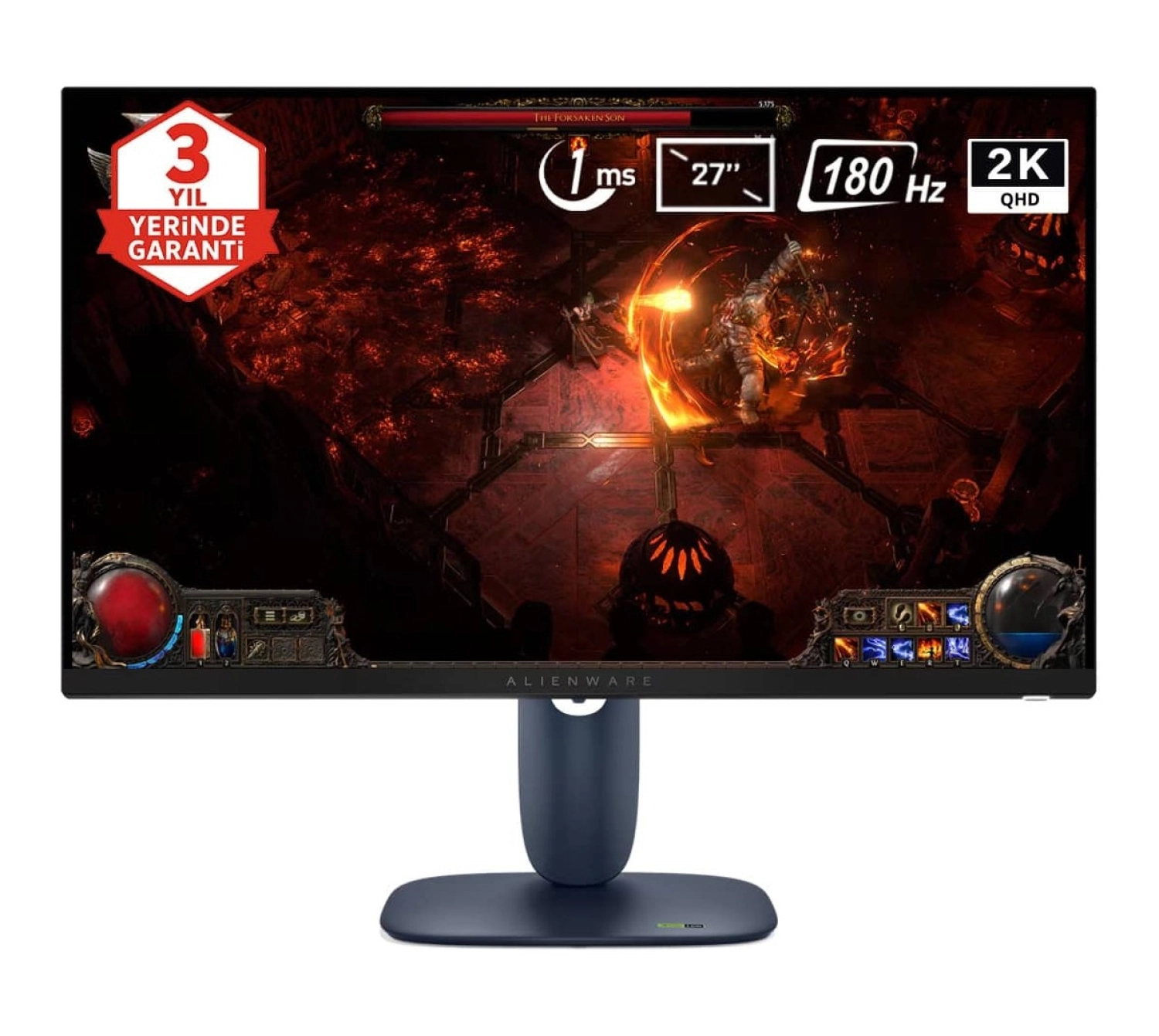 Dell Alienware Aw2725Dm 27 Inç 180Hz 1Ms 2K Qhd Adaptive Sync Fast Ips Pivot Gaming Monitör ürün görseli