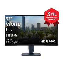 Dell Alienware Aw3225Dm 32 2560X1440 Wqhd 180Hz 1Ms Hdmi Dp Hdr 400 Freesync Curved Gaming Monitör