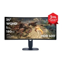 Dell Alienware Aw3425Dwm 34 3440X1440 Wqhd 180Hz 1Ms Hdmi Dp Freesync Premium Hdr 400 Curved Gaming Monitör