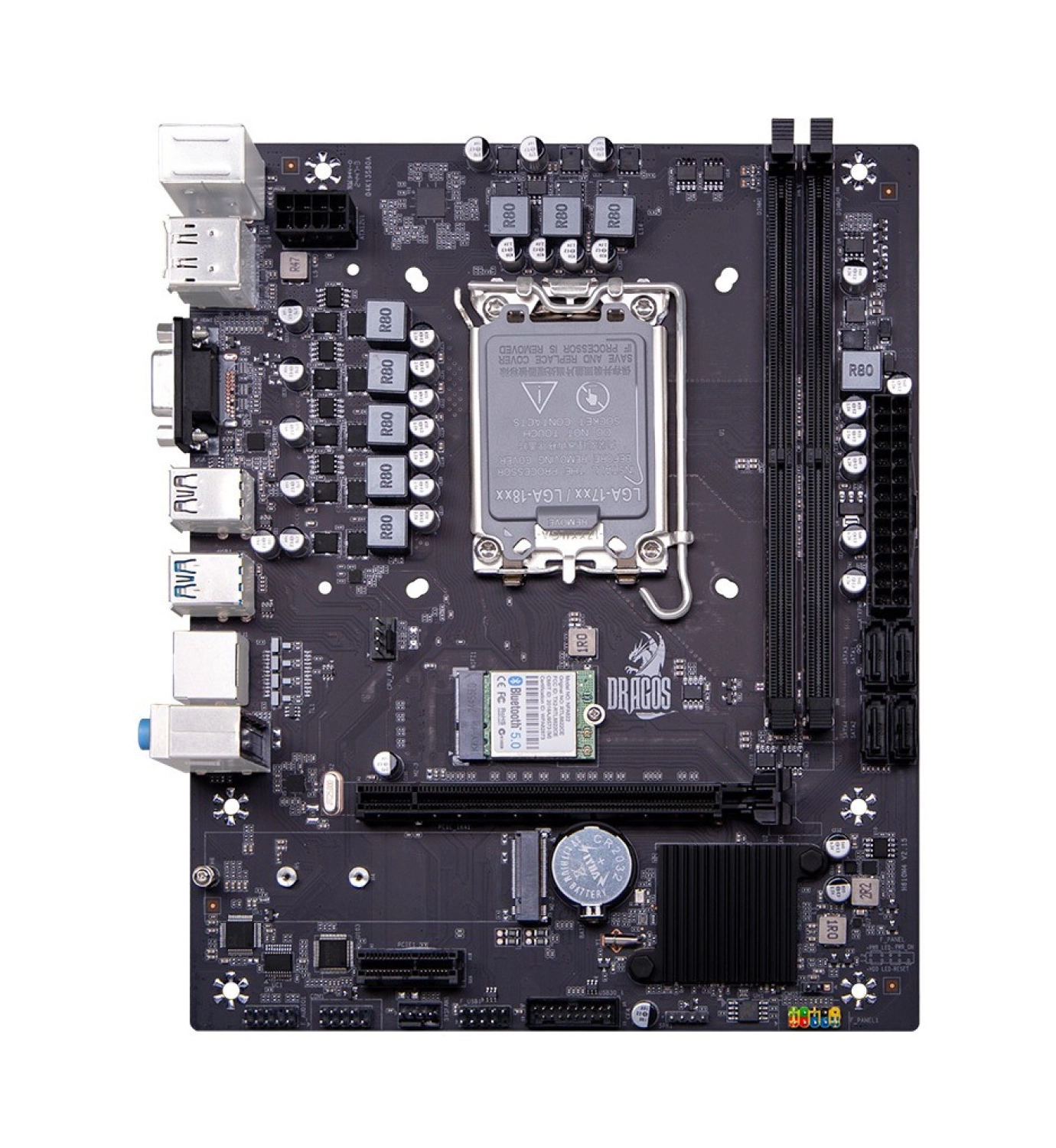 Dragos Pro H610M-E M.2 Sata Wı-Fı+Bt Ddr4 3200Mhz Usb 3.2 Hdmi Dp Vga Ses G.lan 1700P Anakart - Görsel 2
