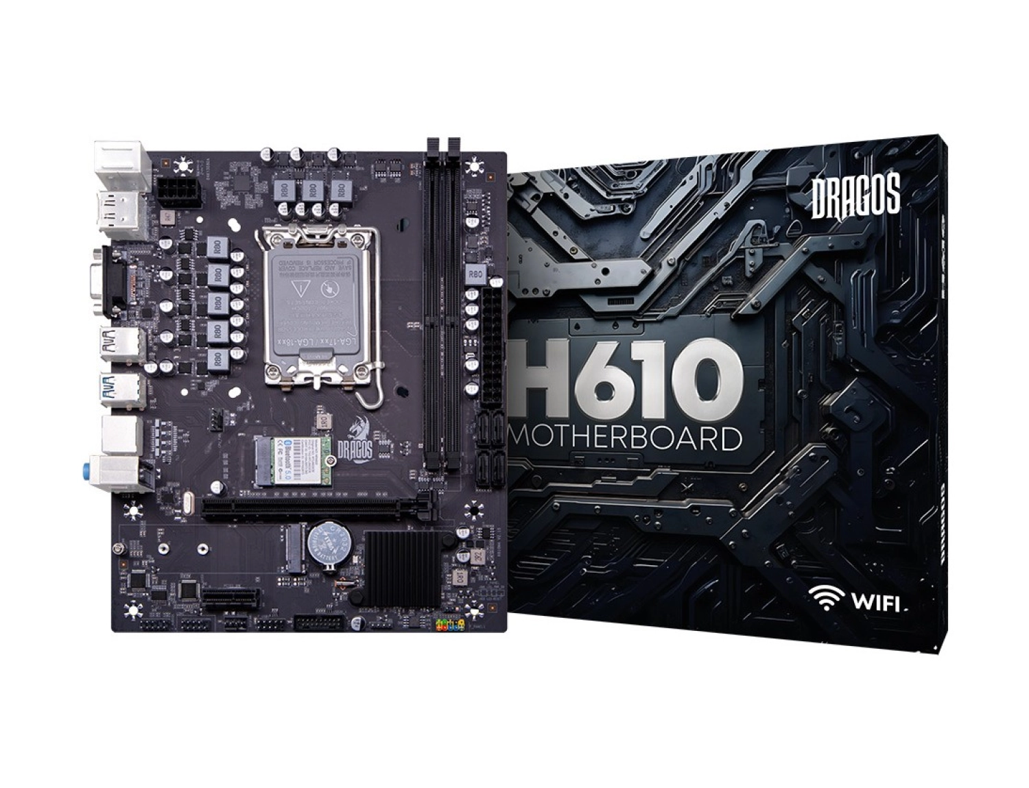 Dragos Pro H610M-E M.2 Sata Wı-Fı+Bt Ddr4 3200Mhz Usb 3.2 Hdmi Dp Vga Ses G.lan 1700P Anakart ürün görseli