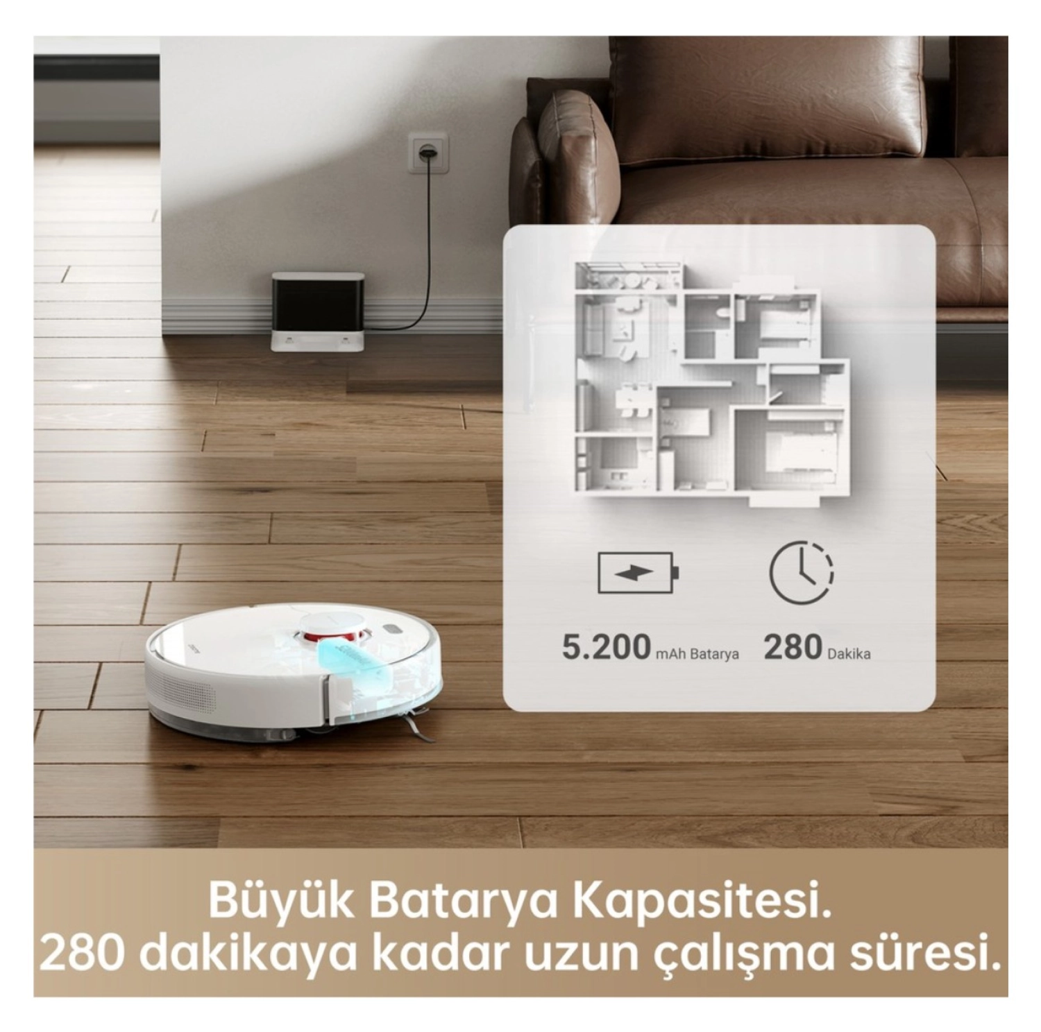 Dreame Moplu Robot Süpürge Beyaz - Görsel 3