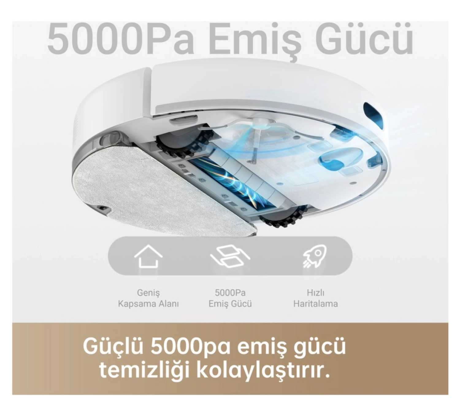 Dreame Moplu Robot Süpürge Beyaz - Görsel 5