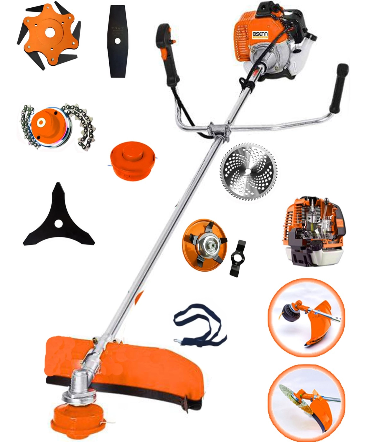 Eisenn Alman Jet-F30 Yan Tırpan 8 In 1 Full Set Hediyeli Benzinli Motorlu Ot Çalı Çim Biçme Makinesi ürün görseli