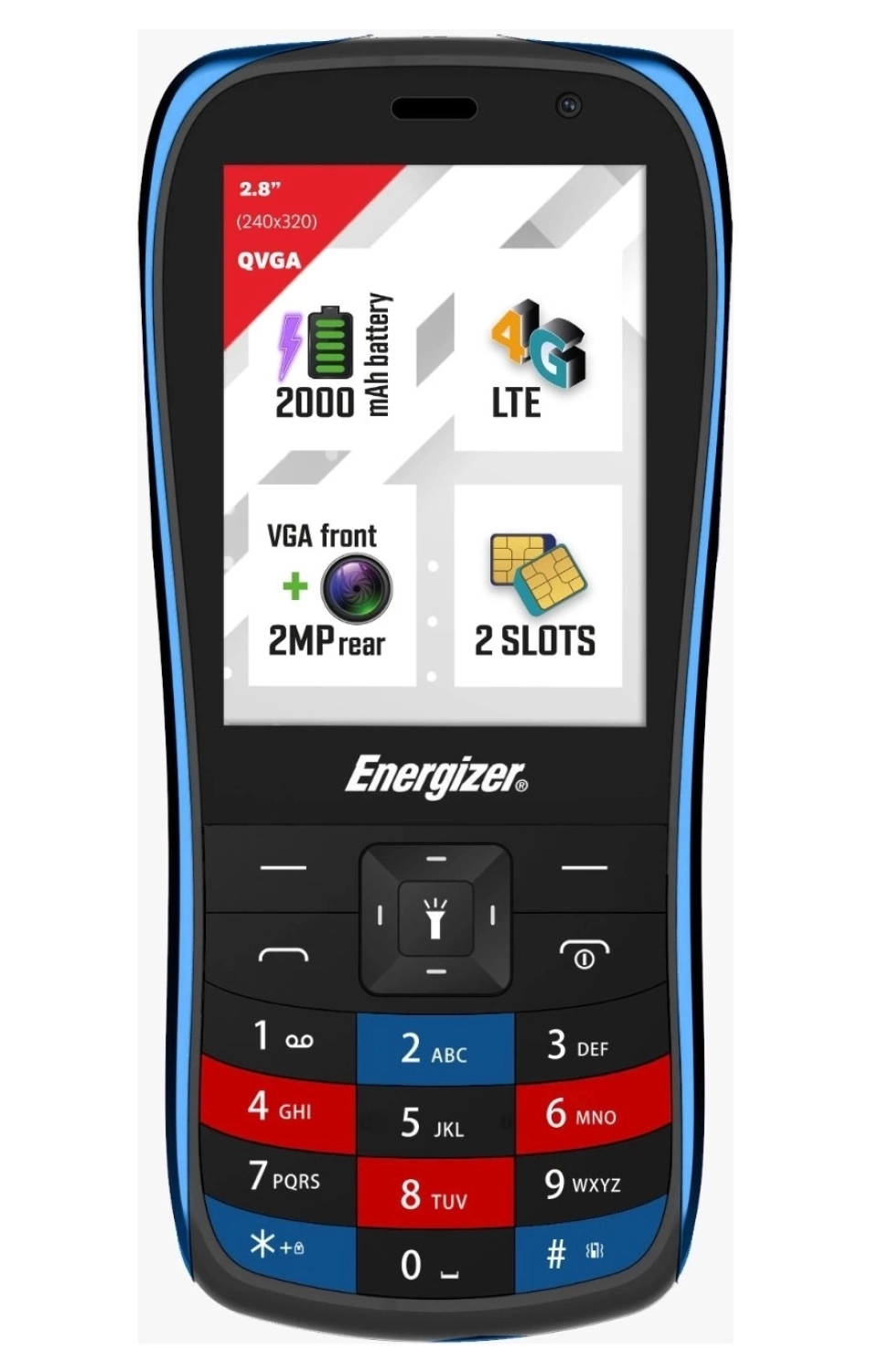 Energizer E284S Dual 4G Black-Blue Tuşlu Cep Telefonu ürün görseli