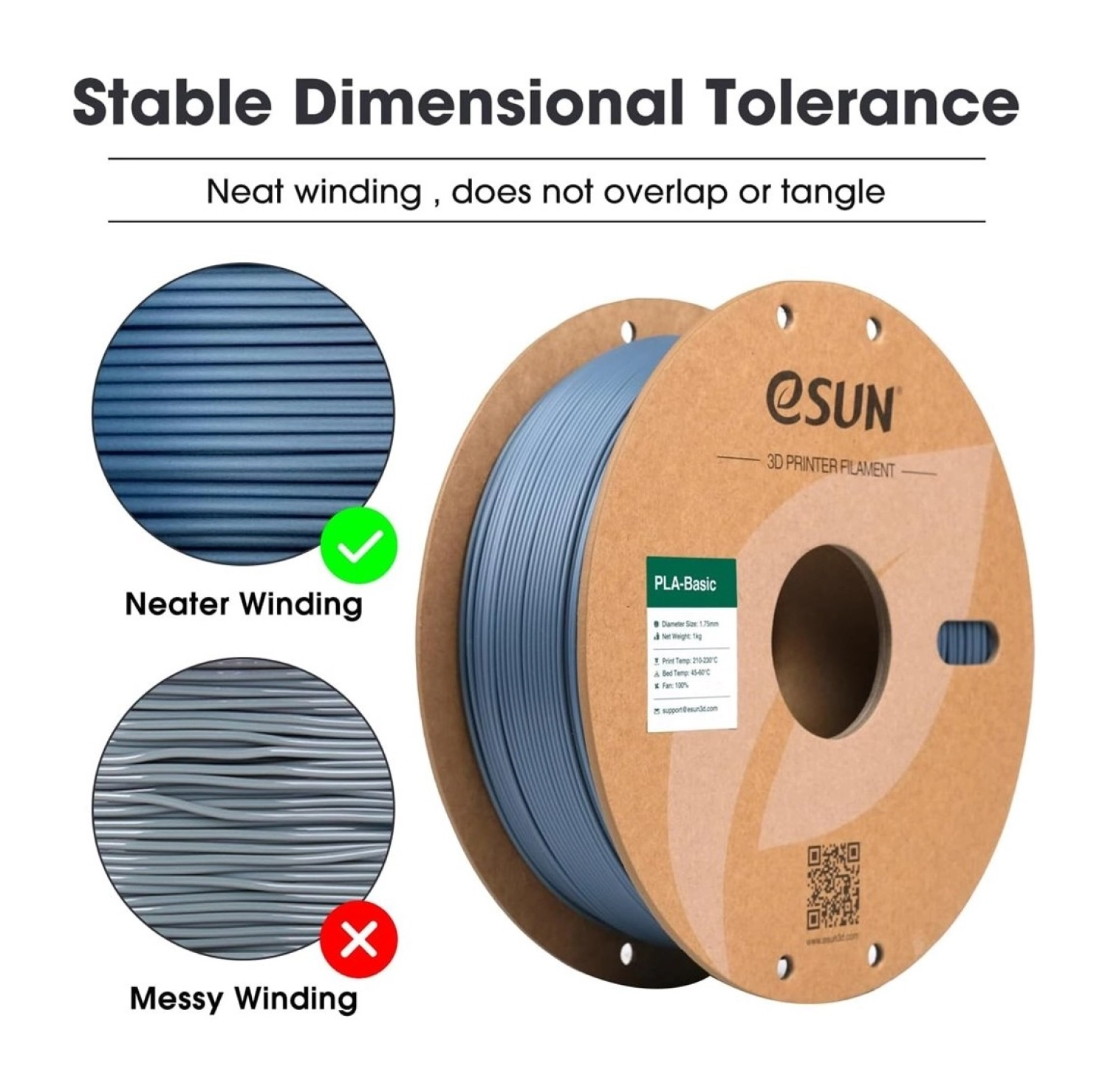 Esun Basic Pla Gri Filament 1,75Mm - Görsel 2