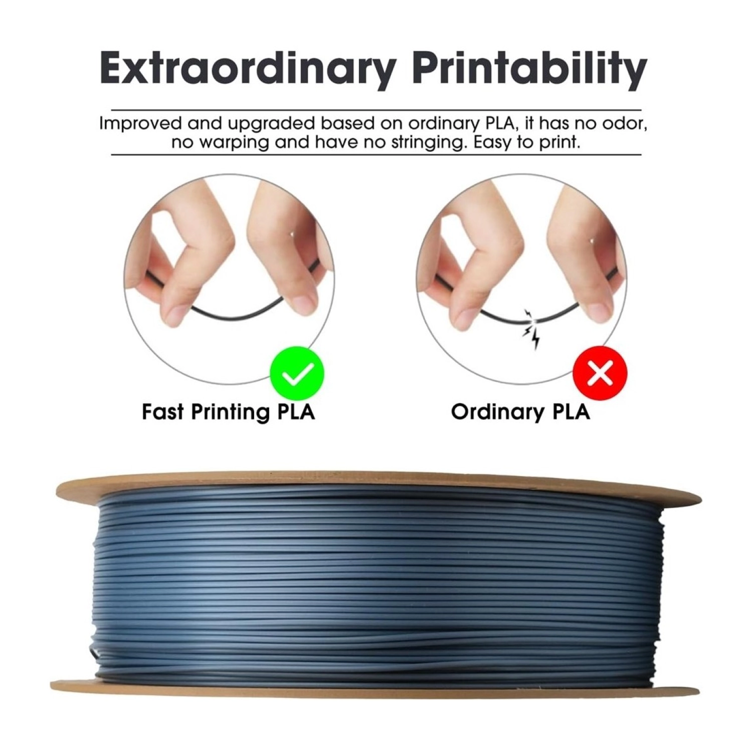 Esun Basic Pla Gri Filament 1,75Mm - Görsel 3