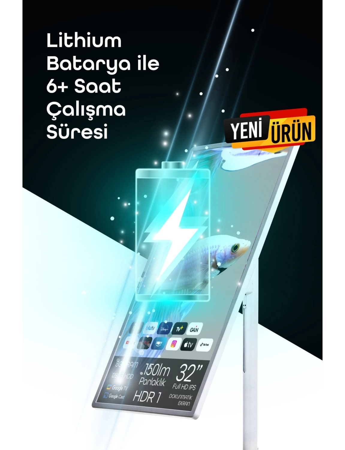 Evaio Plus 32 Inç 80 Ekran Fhd Taşınabilir Android Smart Led - Görsel 3