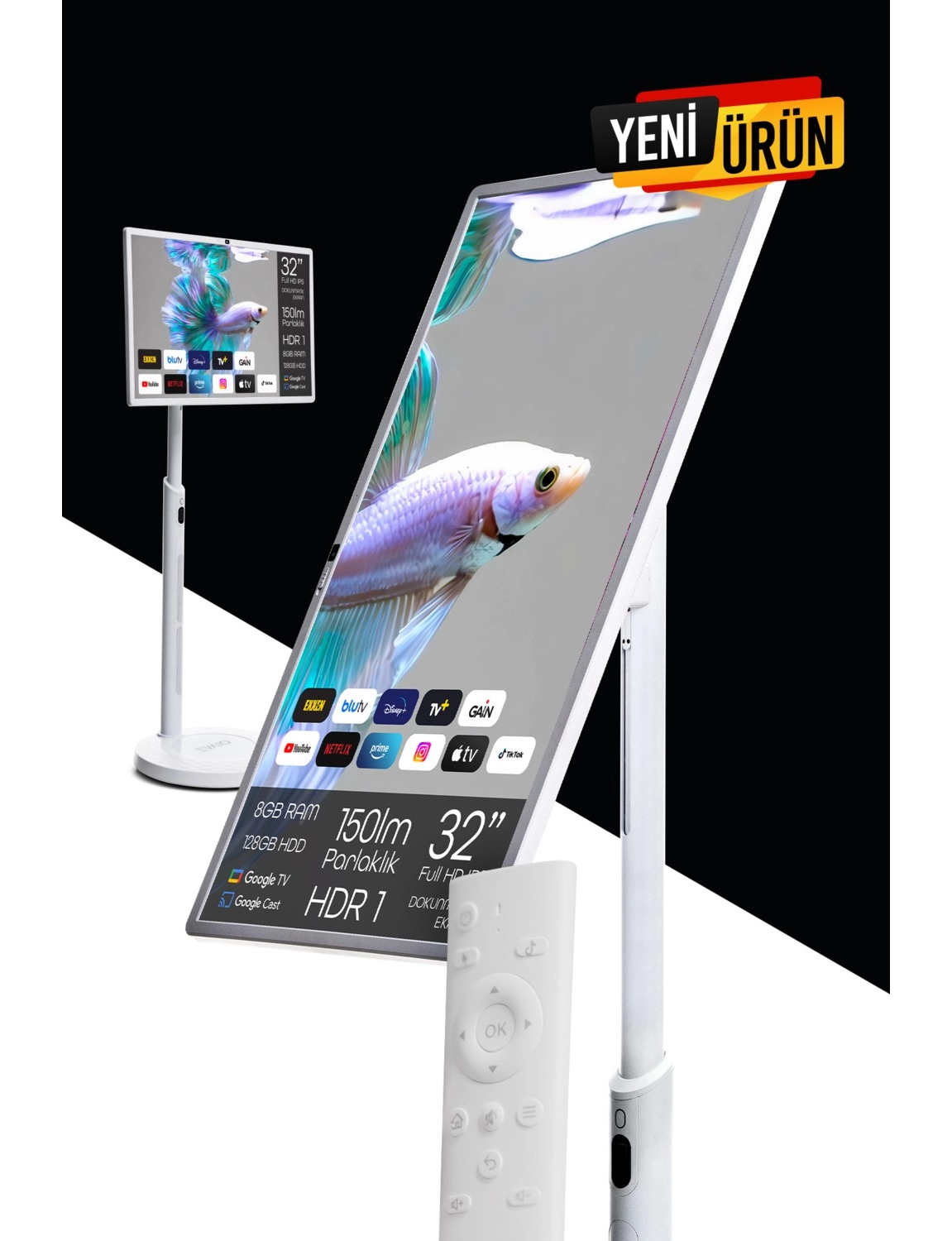 Evai̇o Plus 32 Inç 80 Ekran Full Hd Taşınabilir Android Smart Led Ekran - Görsel 2