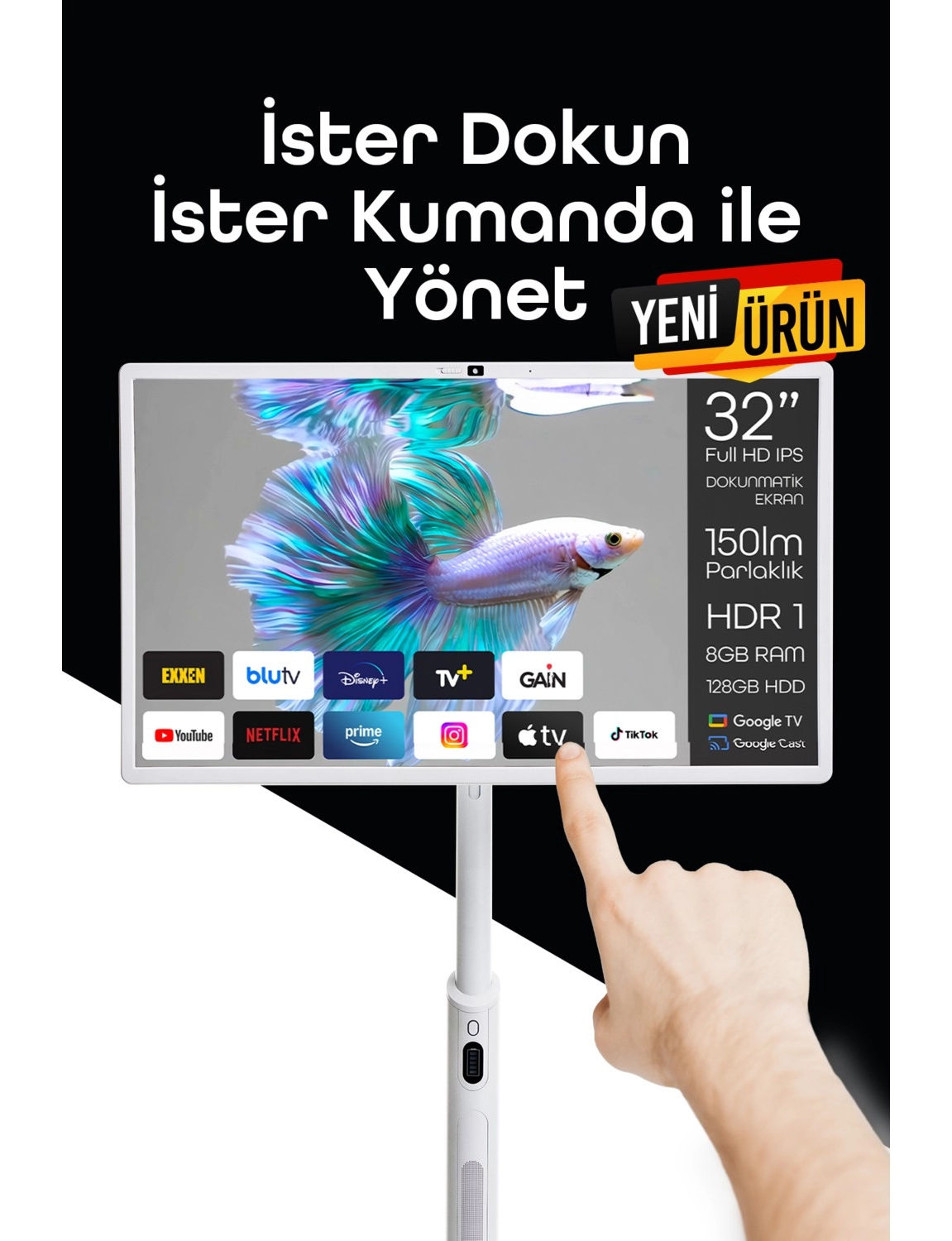 Evai̇o Plus 32 Inç 80 Ekran Full Hd Taşınabilir Android Smart Led Ekran - Görsel 13