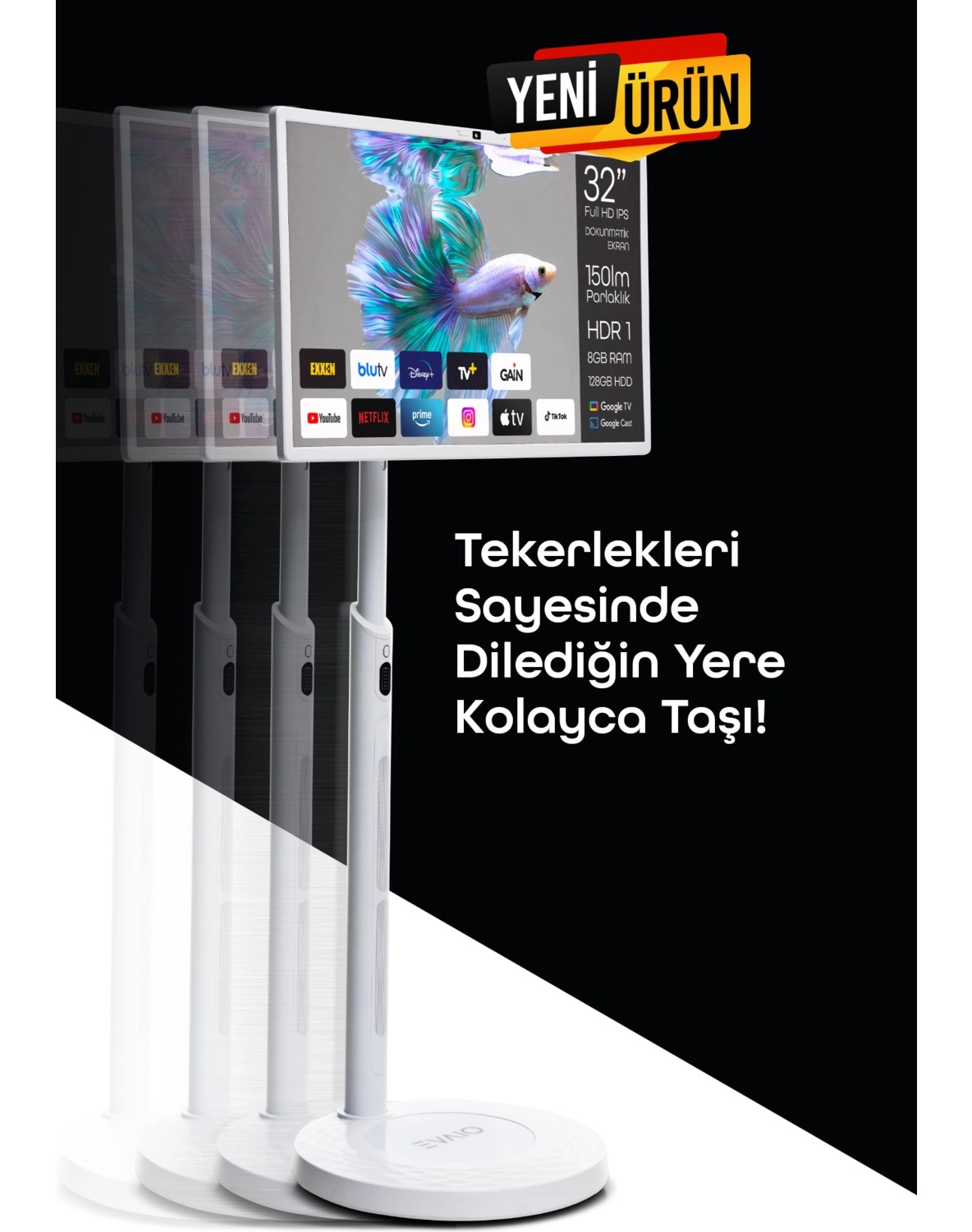 Evai̇o Plus 32 Inç 80 Ekran Full Hd Taşınabilir Android Smart Led Ekran - Görsel 5
