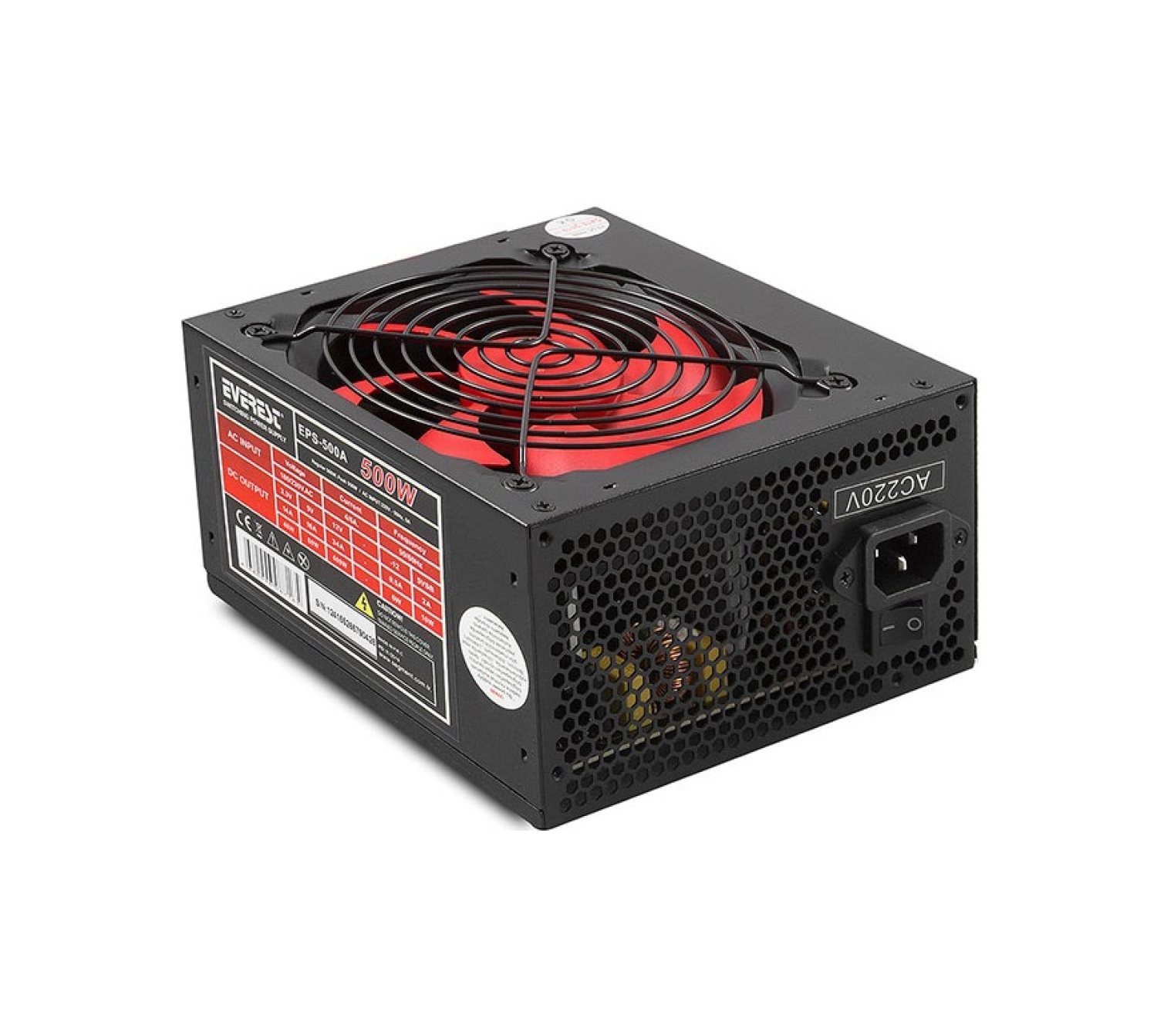 Everest Eps-500A Real 500W 12 Cm 4*Sata 12 Cm Power Supply ürün görseli