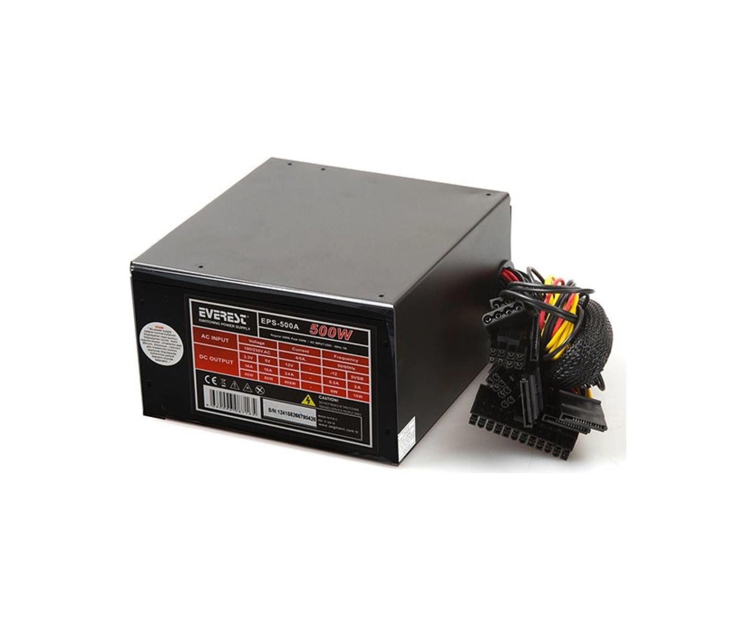 Everest Eps-500A Real 500W 12 Cm 4*Sata 12 Cm Power Supply - Görsel 3