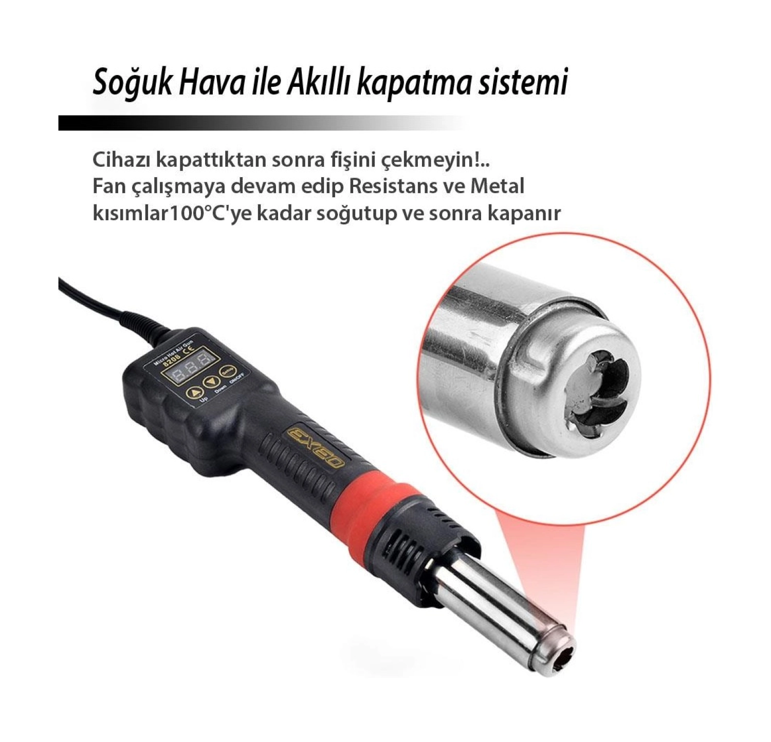 Exeo 8208 Isı Ayarlı Sıcak Hava Üfleme Istasyonu Kalem Tip Bga - Görsel 5