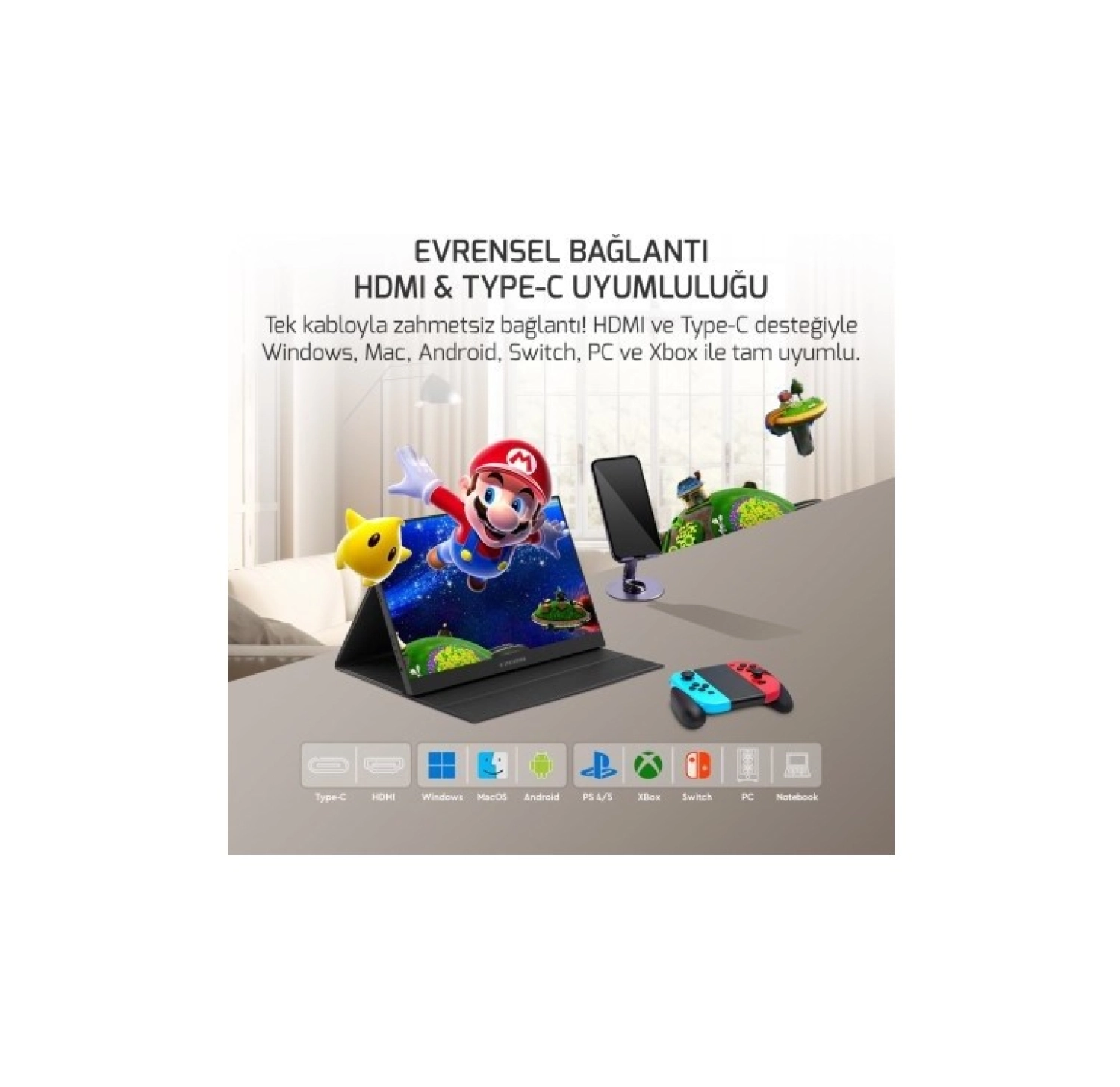 Ezcool Lıte E15 4Ms 60Hz 15,6" Fhd Ips Taşınabilir Monitör - Görsel 4