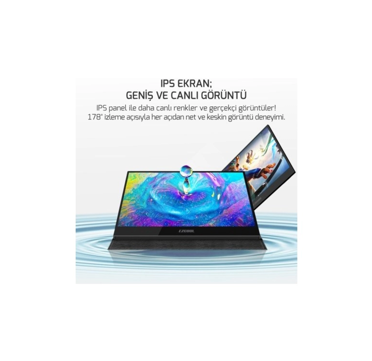 Ezcool Lıte E15T 4Ms 60Hz 15,6" Fhd Ips Dokunmatik Taşınabilir Monitör - Görsel 5