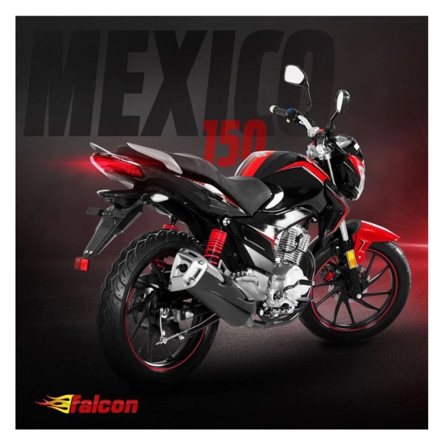 Falcon Mexico 150 Motosiklet - Siyah/Kırmızı - Görsel 2