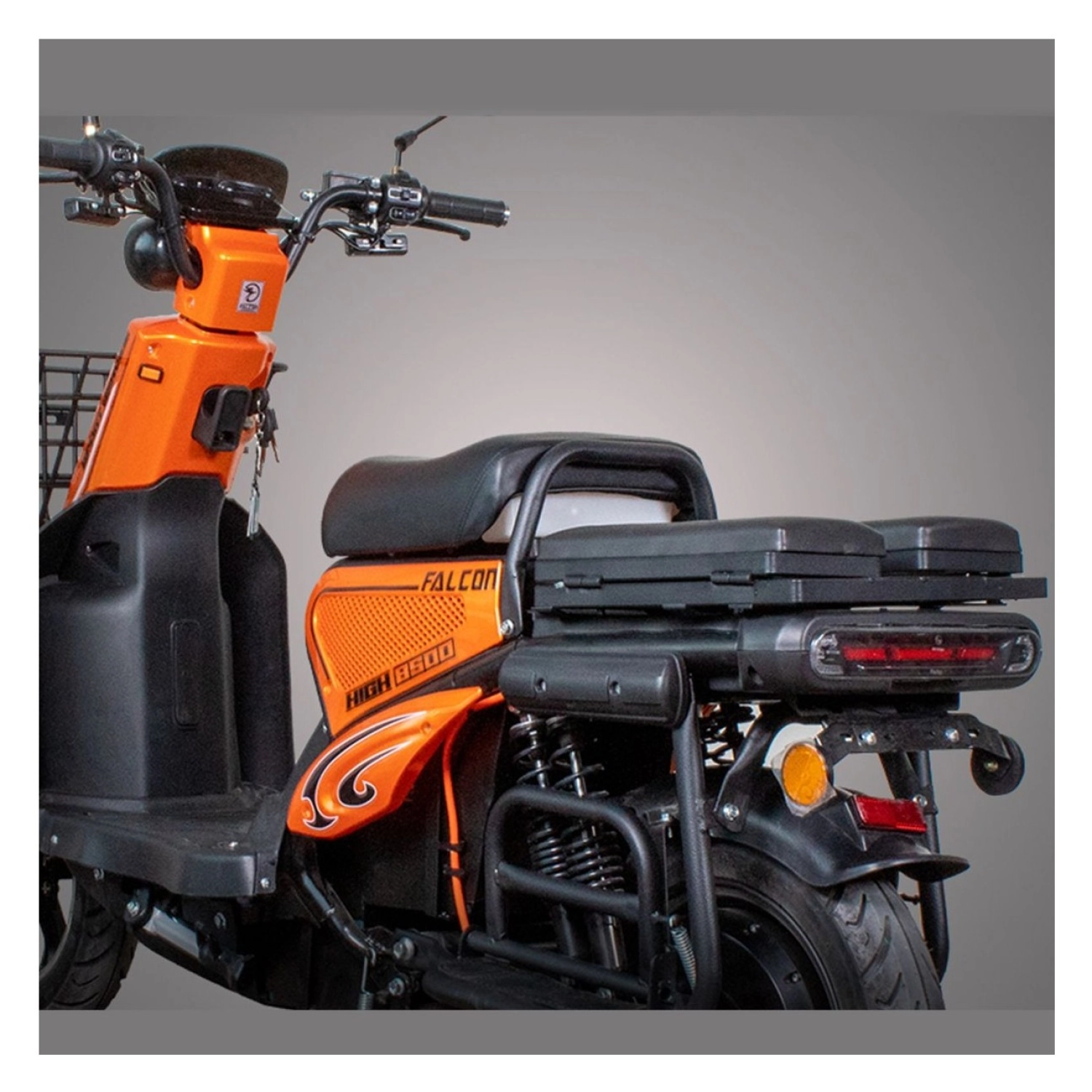 Falcon Sport Service 6 Akülü Elektrikli Motosiklet - Turuncu - Görsel 3