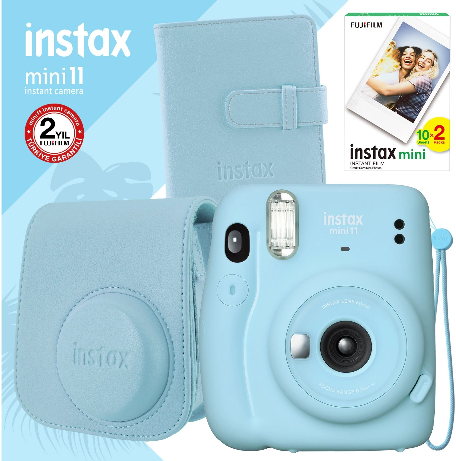 Fujifilm Instax Mini 11 Mavi Fotoğraf Makinesi Ve Kare Albümlü Seti 11 ürün görseli