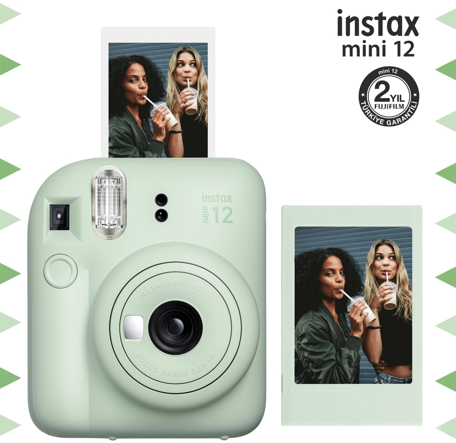 Fujifilm Instax Mini 12 Yeşil Fotoğraf Makinesi Ve Fotoğraf Çerçeve Seti ürün görseli