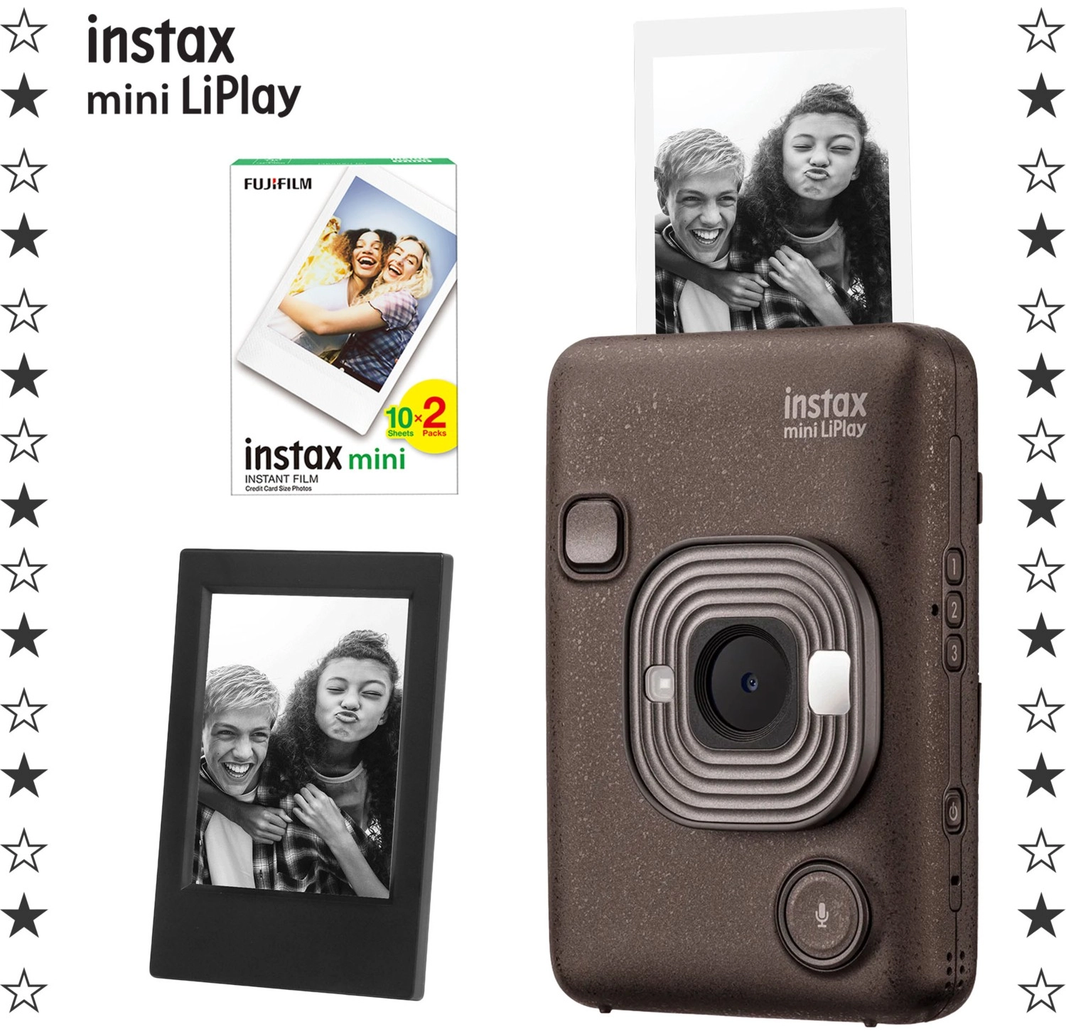 Fujifilm Instax Mini Liplay Hybrid Deep Bronze Fotoğraf Makinesi-20'Li Film Ve Çerçeve Hediye Seti - Görsel 2
