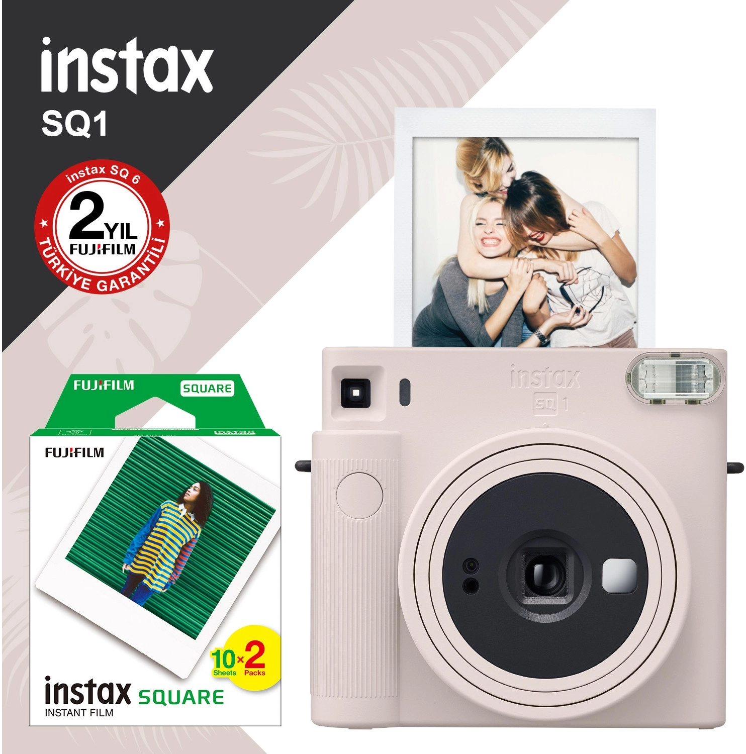Fujifilm Instax Sq1 Beyaz Fotoğraf Makinesi Ve 20Li Kare Film ürün görseli