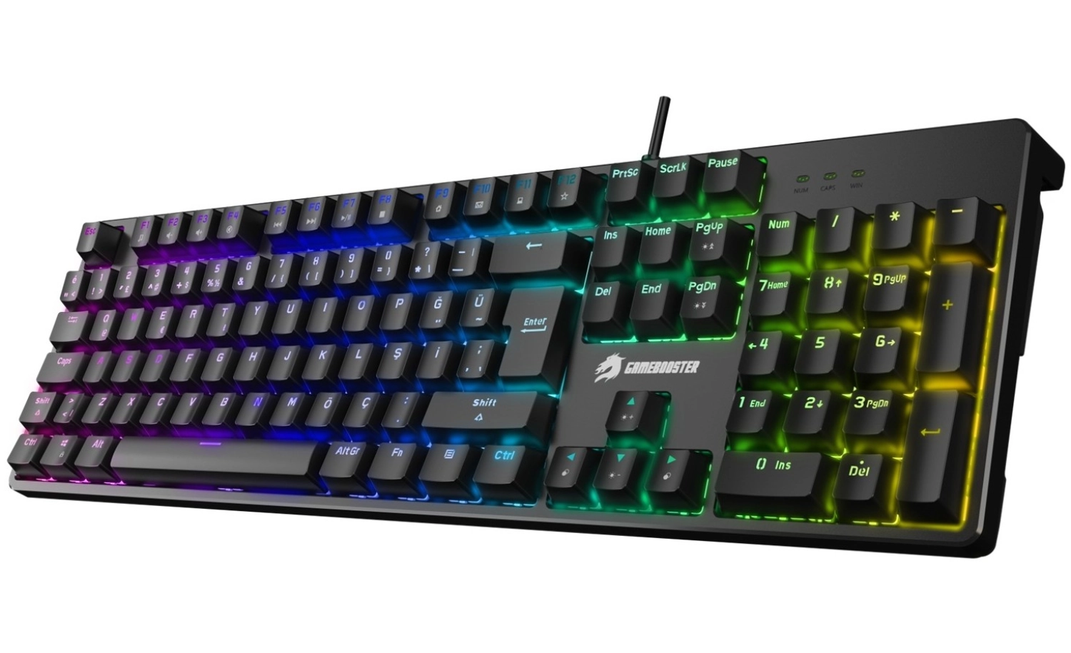 Gamebooster G24B Enigma Rainbow Aydınlatmalı Red Switch Mekanik Siyah Oyun Klavyesi - Görsel 2
