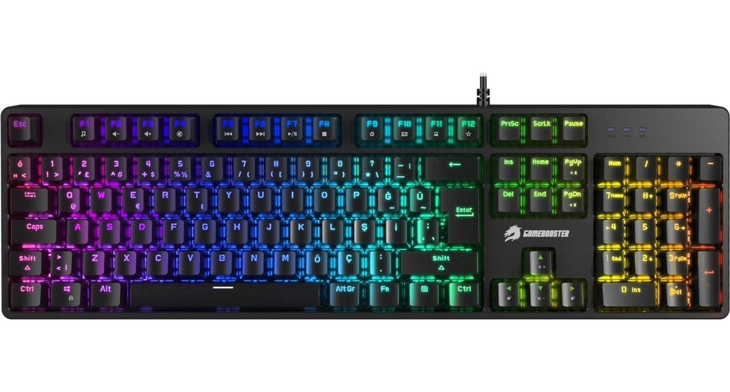 Gamebooster G24B Enigma Rainbow Aydınlatmalı Red Switch Mekanik Siyah Oyun Klavyesi ürün görseli