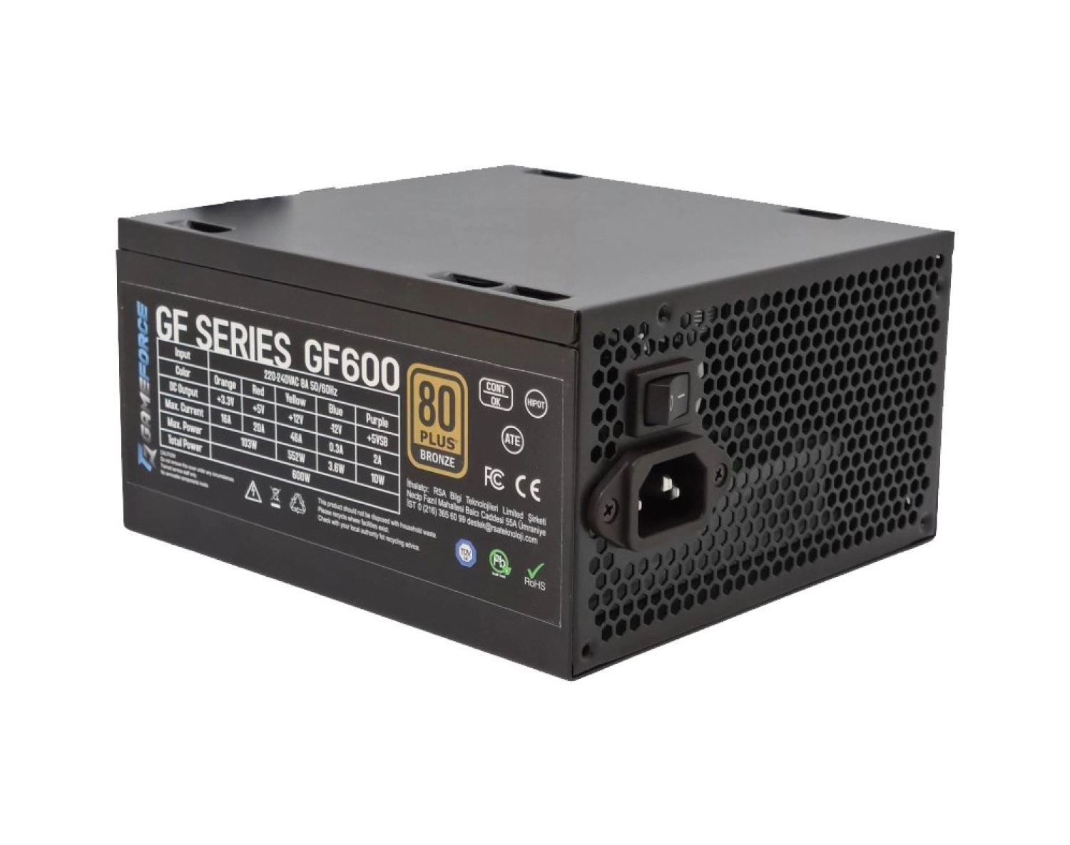 Gameforce Gf600 600W 80+ Bronz Sertifikalı Güç Kaynağı ürün görseli