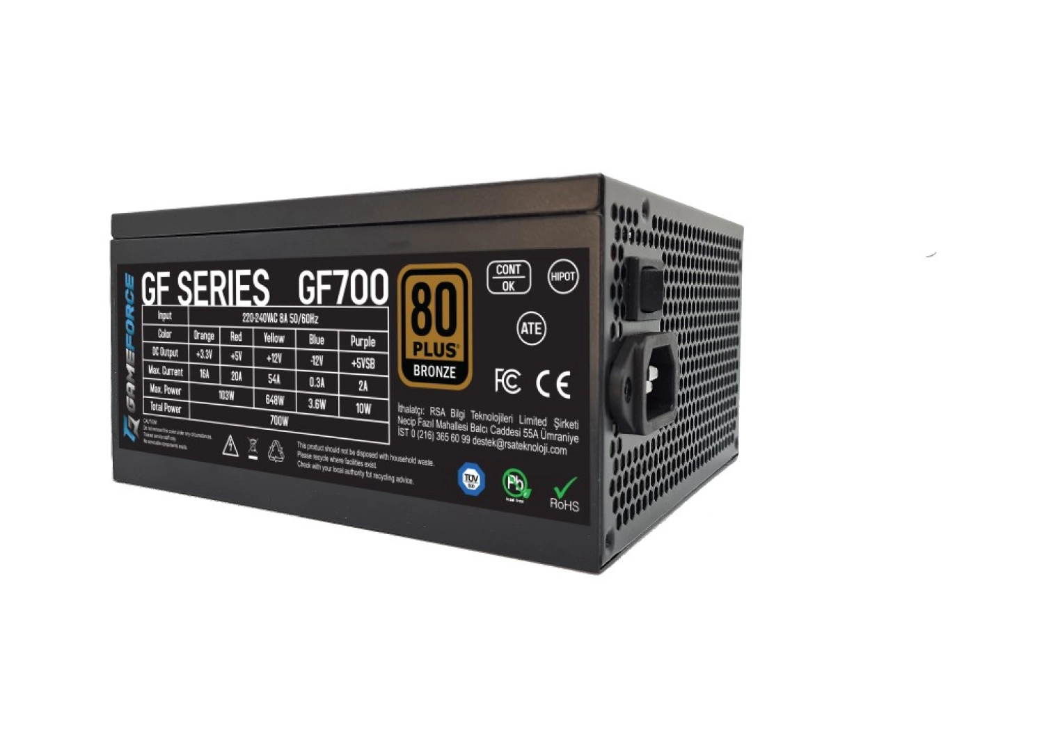 Gameforce Gf700 700W 80+ Bronz Sertifikalı Güç Kaynağı ürün görseli