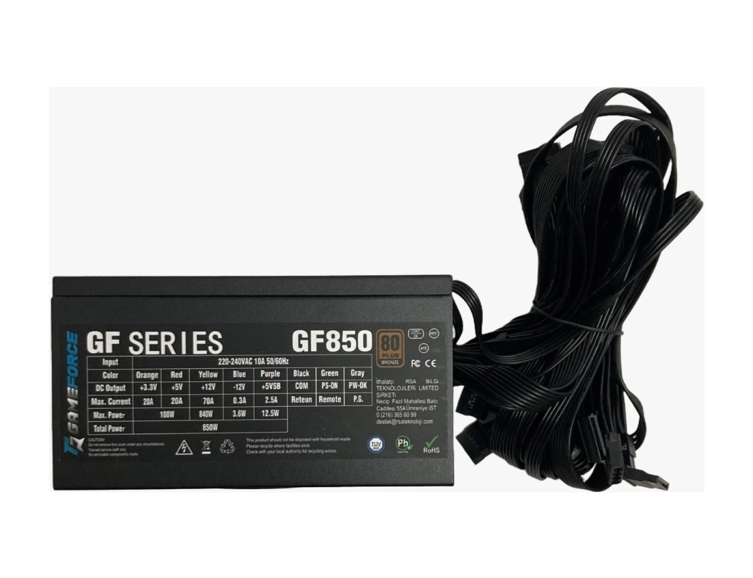 Gameforce Gf850 850W 80+ Bronze Güç Kaynağı ürün görseli