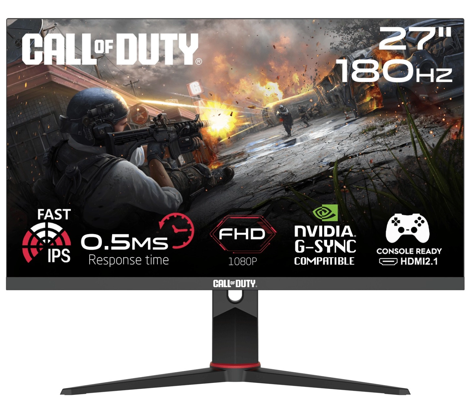 Gameon Call Of Duty 27" Fhd 180Hz, 0,5Ms, Pi̇vot, Fast Ips, Hdmi 2.1, Ps5 Uyumlu Si̇yah Oyuncu Moni̇törü ürün görseli