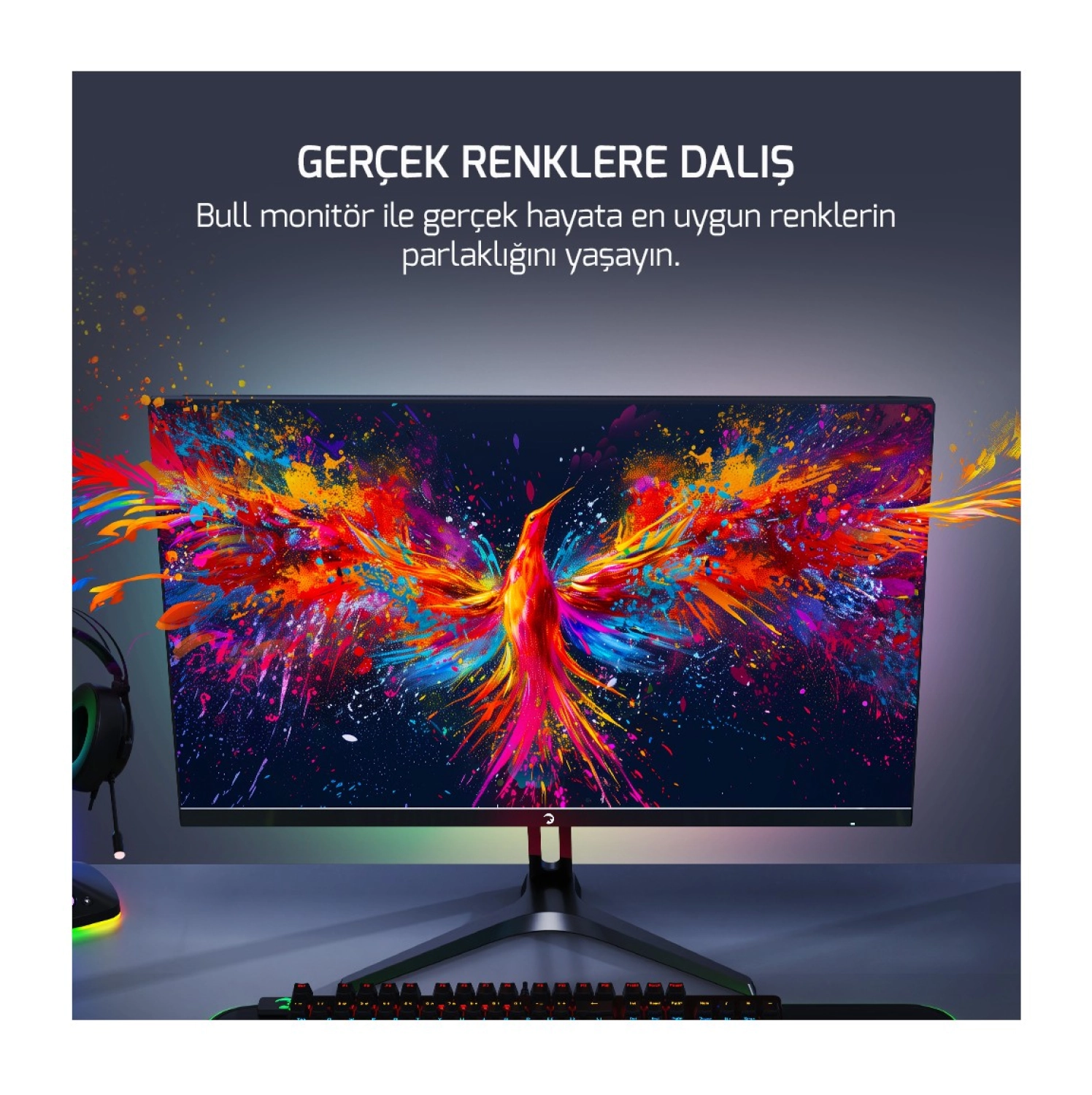 Gamepower 24'' Bull T10 Flat Ips 200Hz 0.5Ms Gaming Monitör - Görsel 4