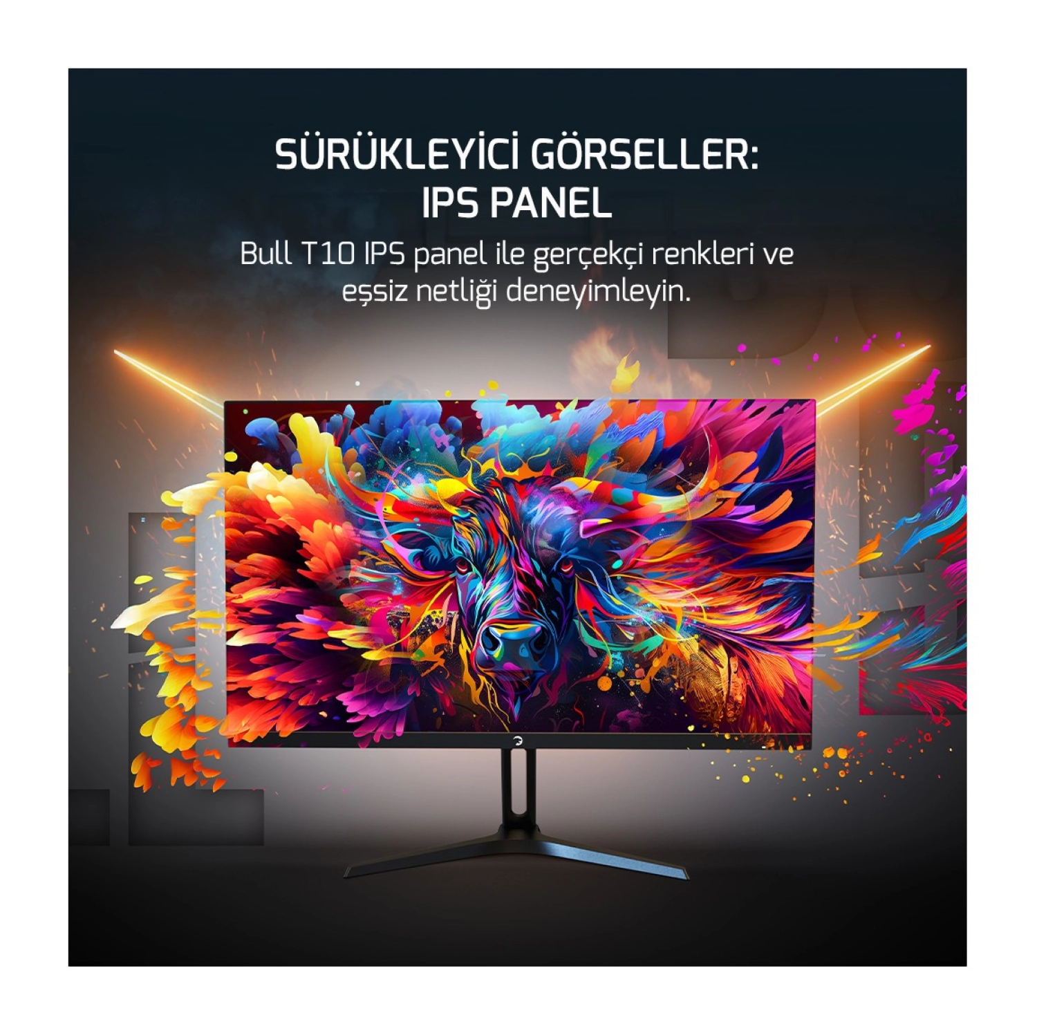 Gamepower 24'' Bull T10 Flat Ips 200Hz 0.5Ms Gaming Monitör - Görsel 2