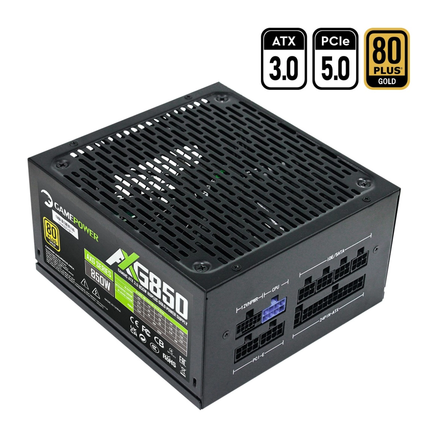 Gamepower Axg-850 14Cm 80+ Gold Atx 3.0 Pcı-E 5.0 850W Power Supply ürün görseli