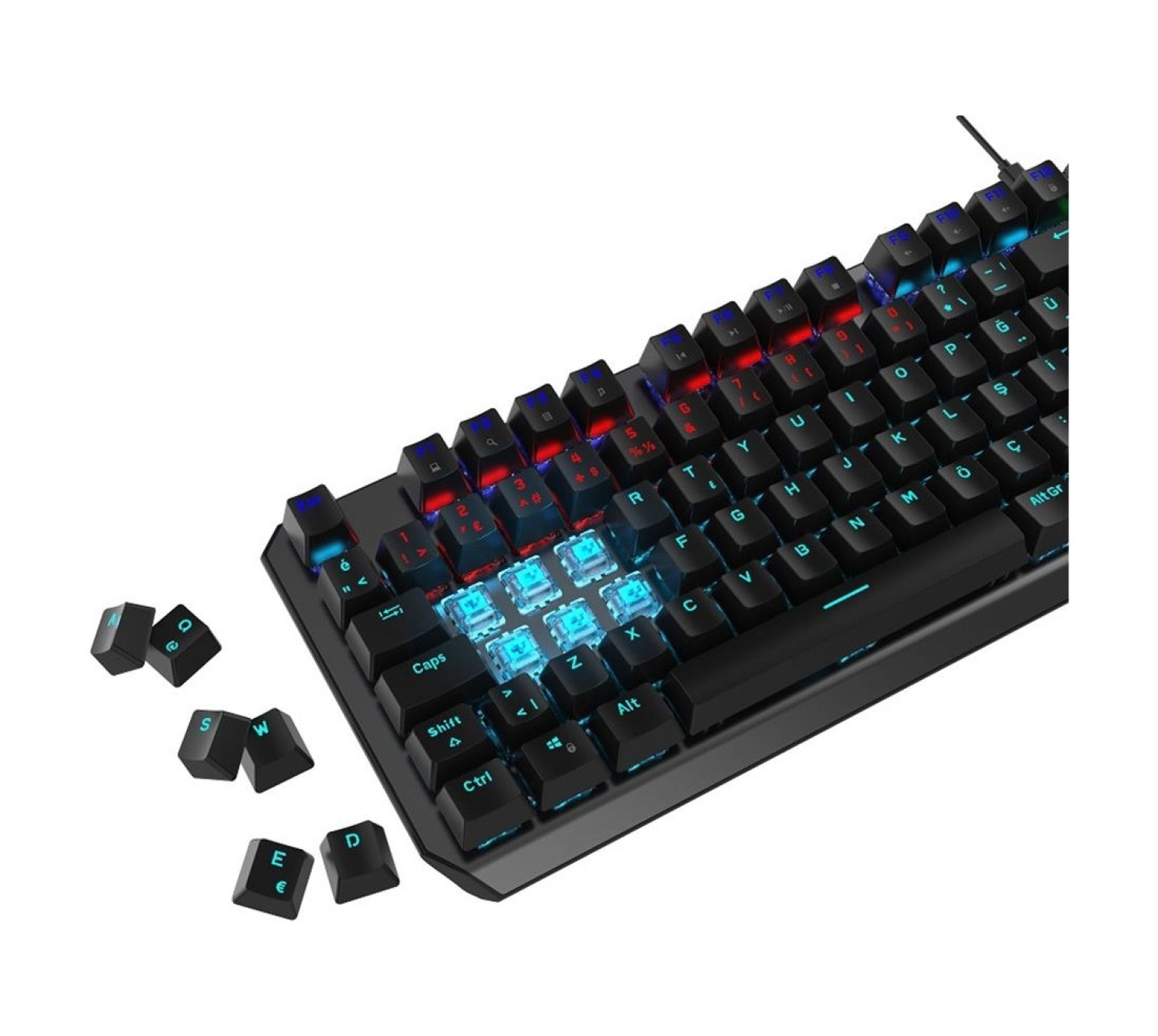 Gamepower Overlord Blue Switch 88 Tuşlu Compact Mekanik Oyuncu Klavye - Görsel 2