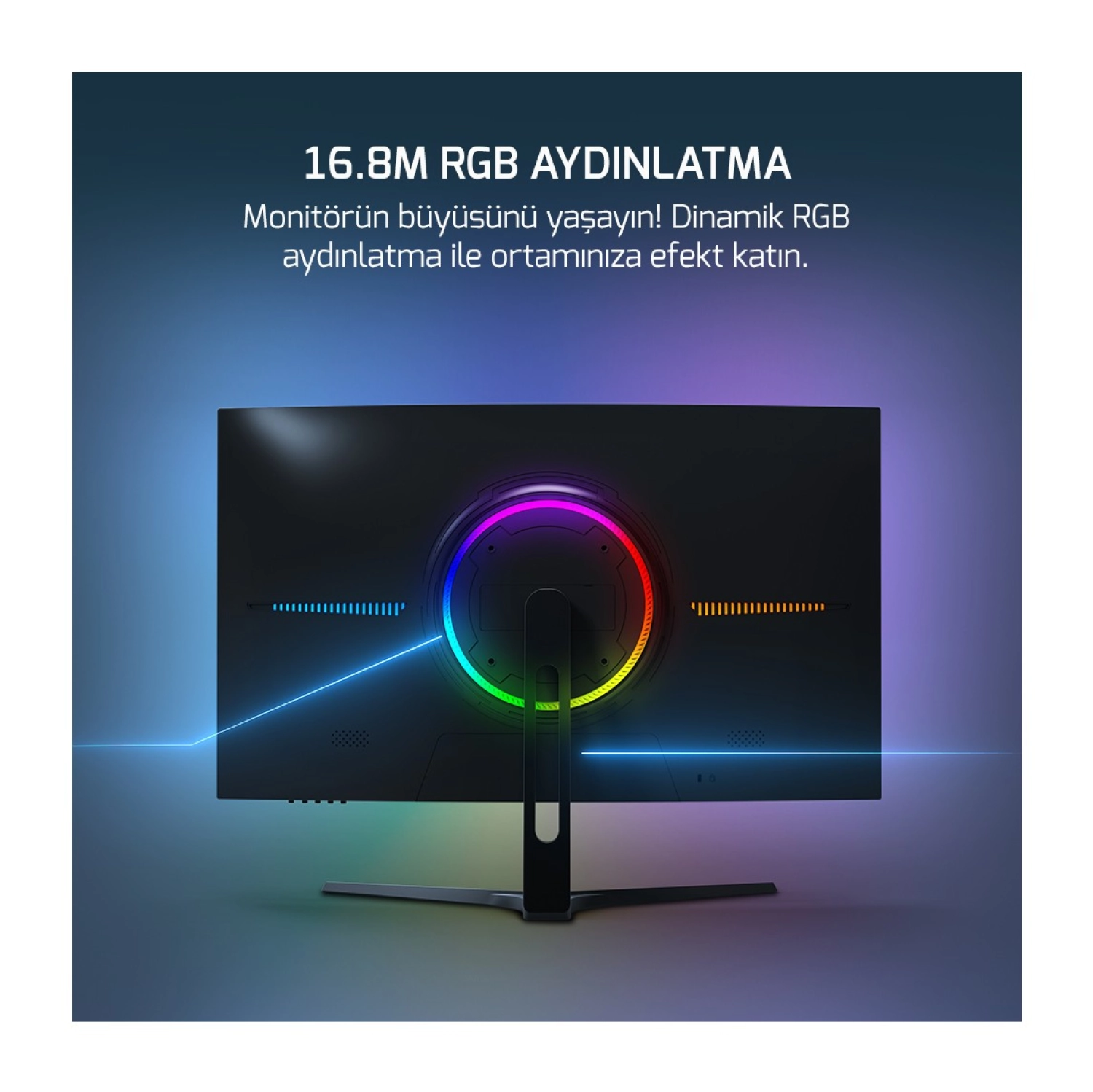 Gamepower Vivid T50 27'' Curved Rgb 180Hz 0.5Ms Fhd 1500R Curved 2X2W Speaker Va Gaming Monitör - Görsel 5