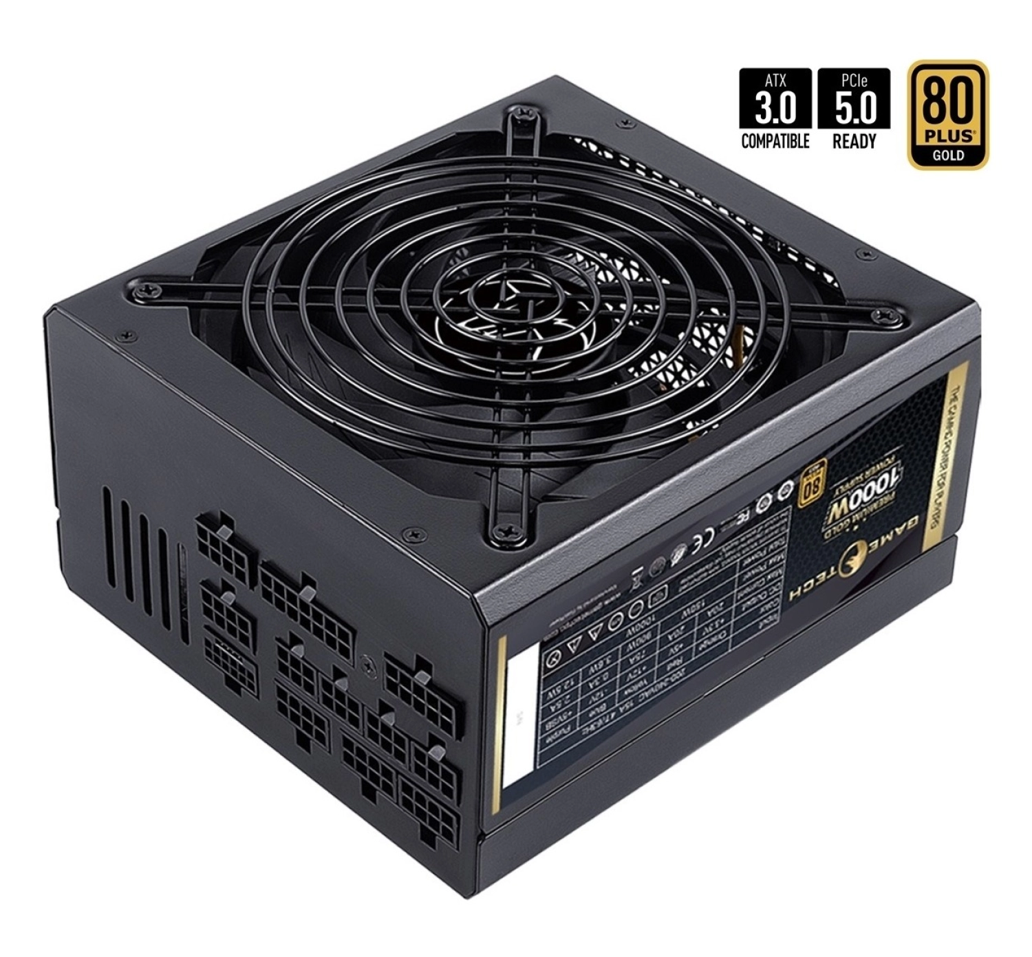 Gametech Gtp-1000 1000W 80+ Gold Full Moduler Pcı-E 5.0 Profesyonel Power Supply Pc Güç Kaynağı - Görsel 3